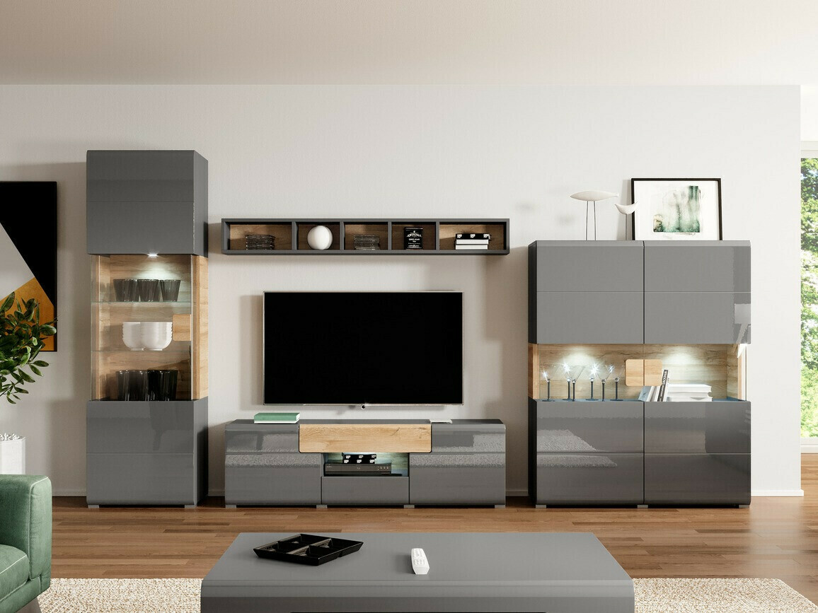 Regal Torsone 107 (Antracit + Gloss antracit + Hrast Grandson)