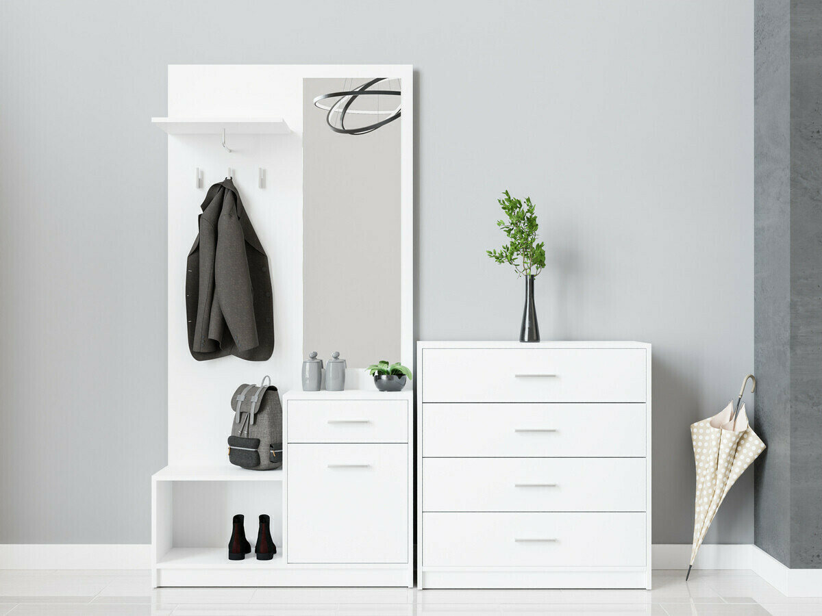 Komplet za predsobo Novsore 148 (Bela)