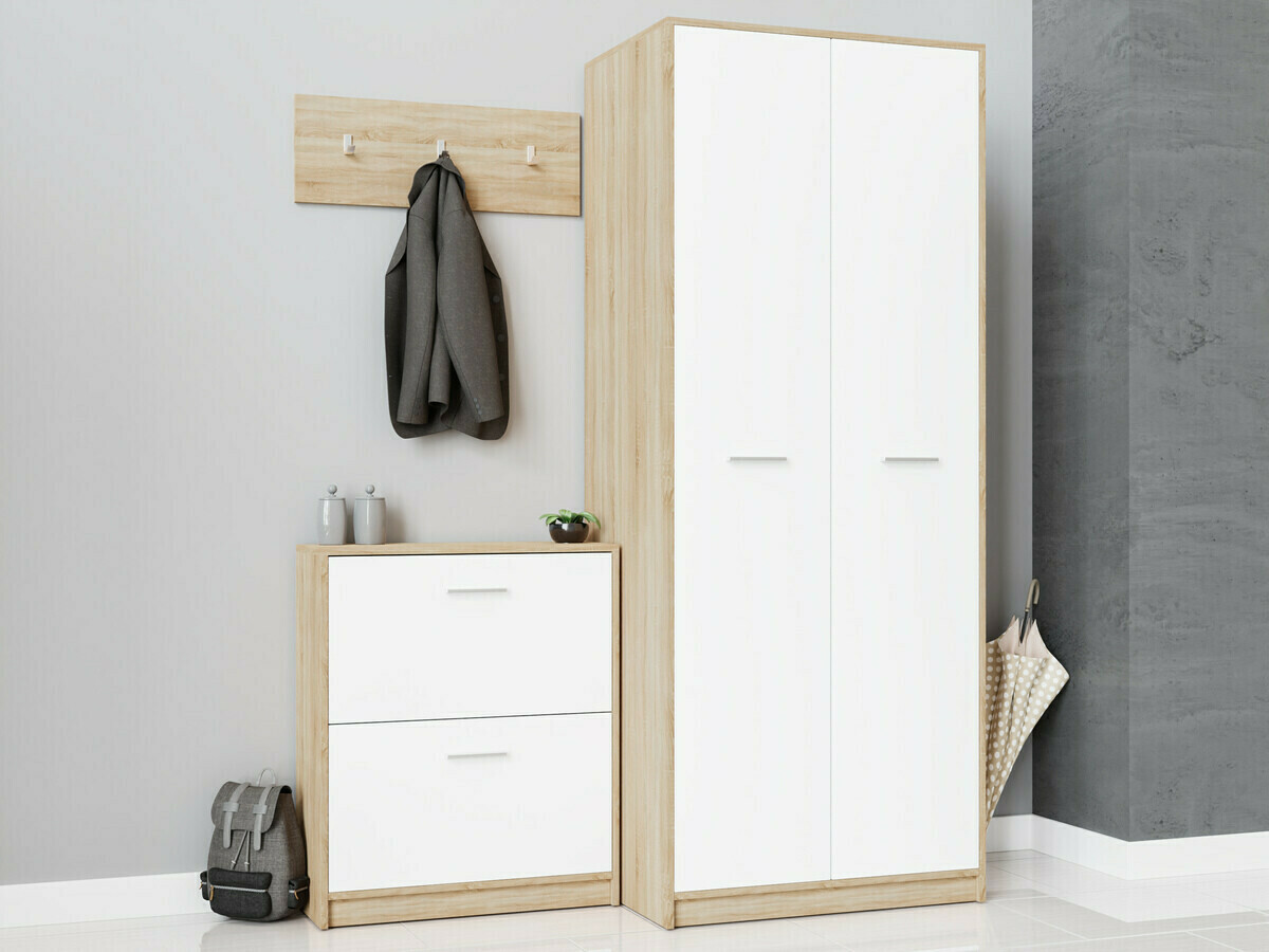 Komplet za predsobo Novsore 150 (Sonoma hrast + Bela)