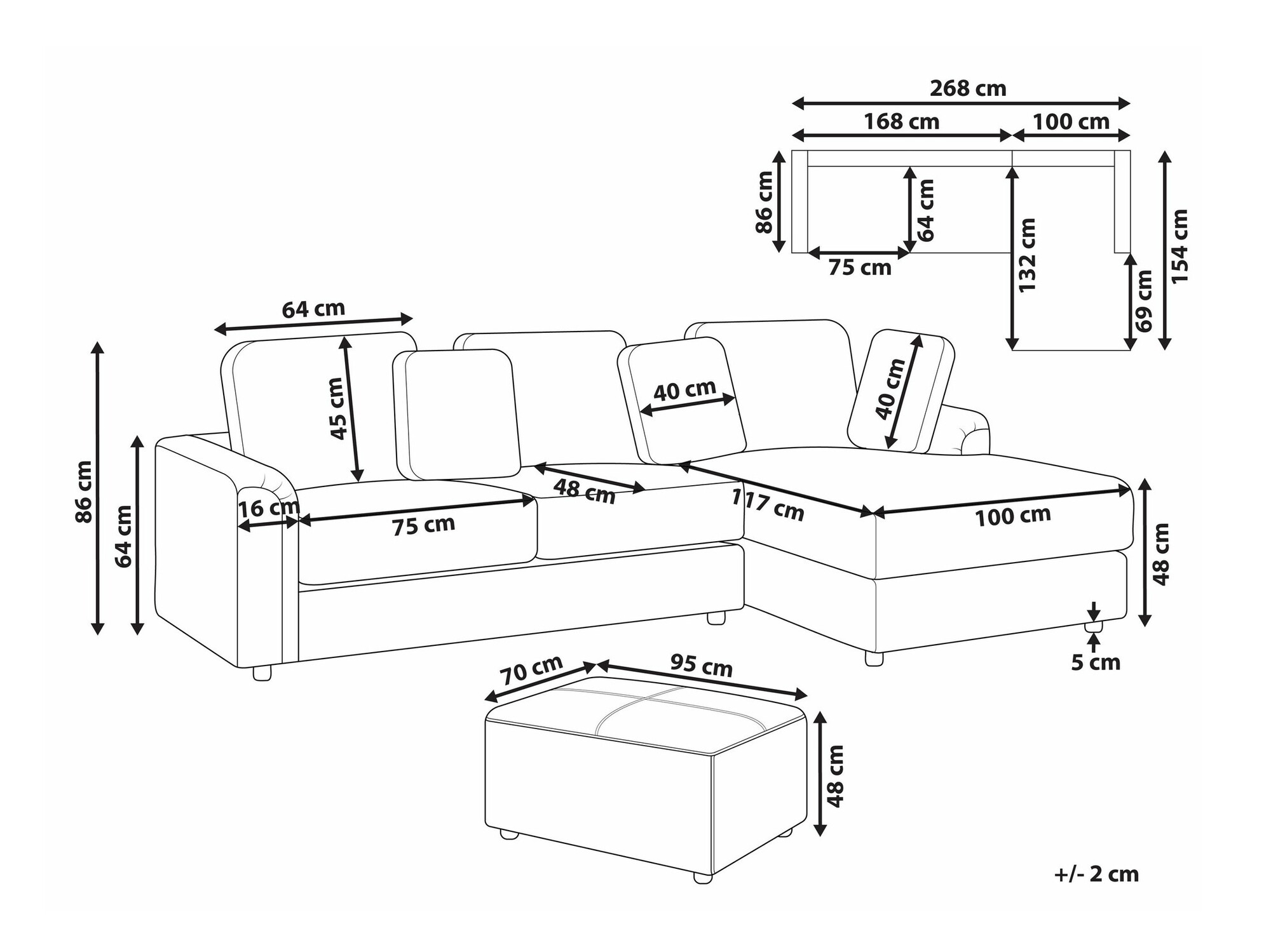 Komplet oblazinjenega pohištva Berwyn 2397