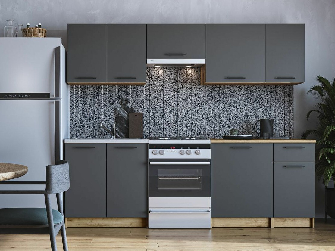 Kuhinjski blok Houston 856 (Antracit + Craft hrast)