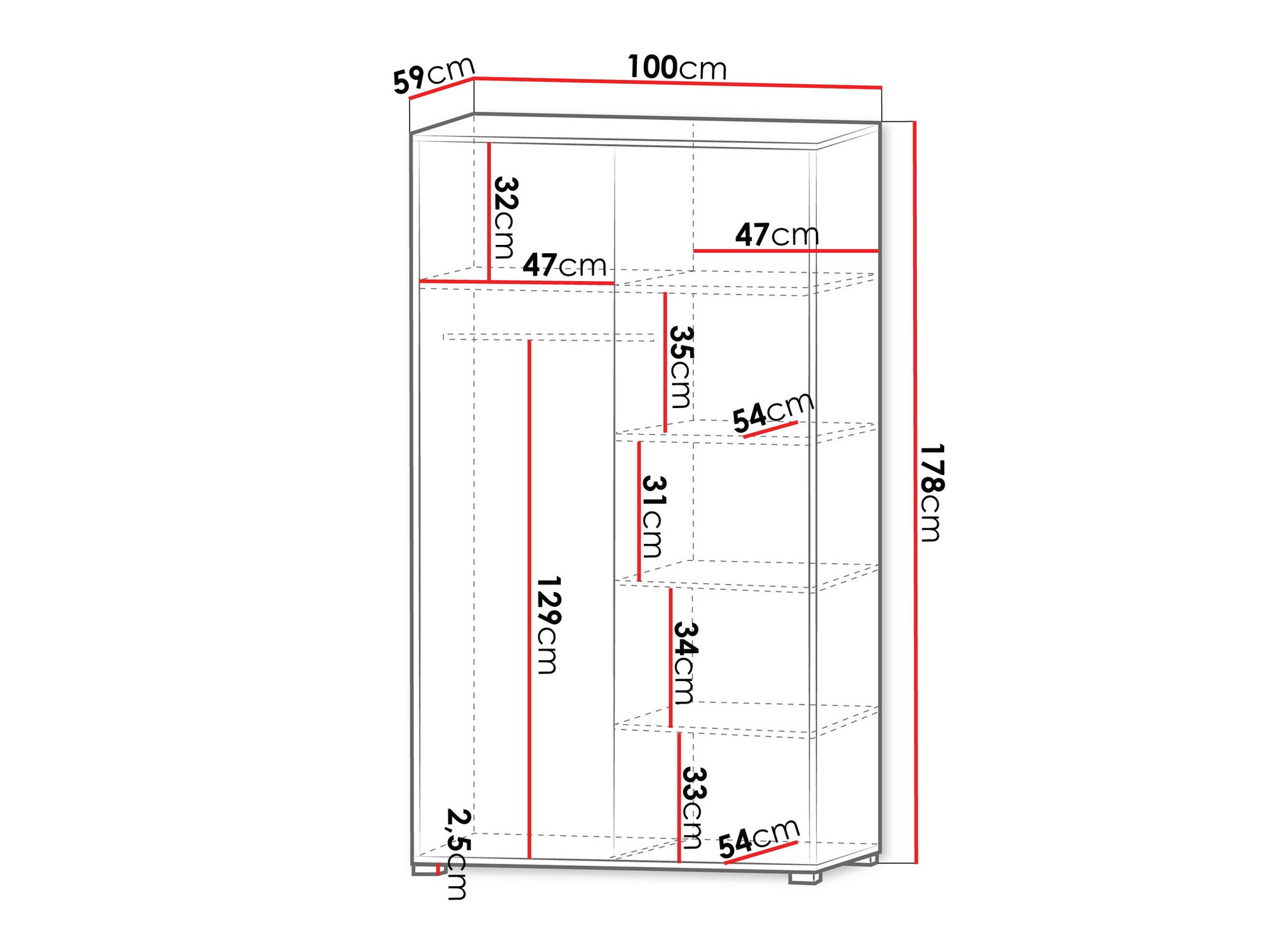 Garderobna omara Comfivo Fersoe 113 (Bela)