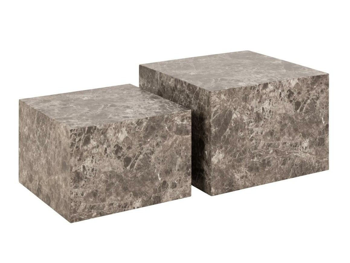 Komplet klubskih mizic Norsica 603 (Rjavi marmor)