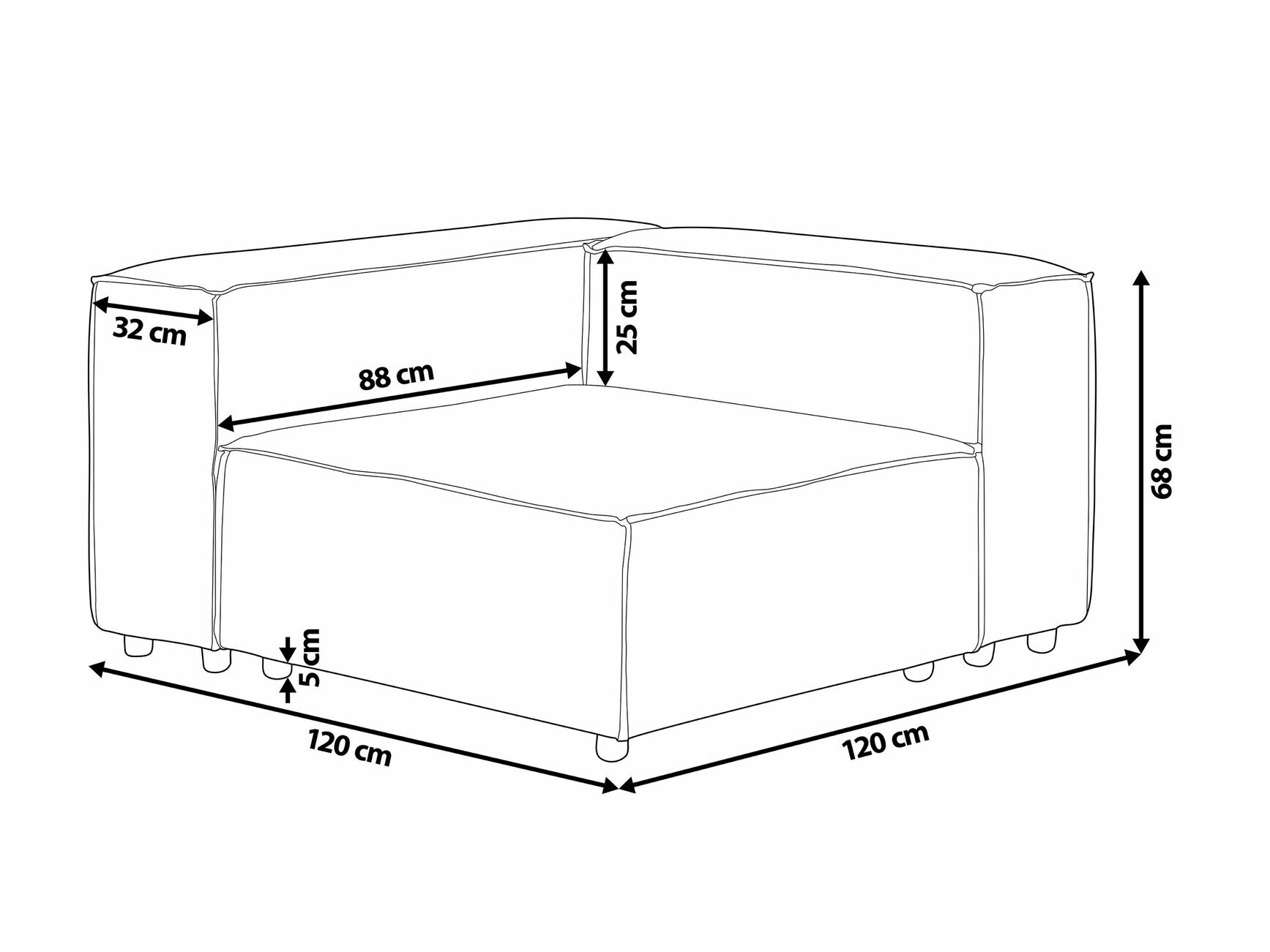 Modularni fotelj Serophi 101 (Bež)