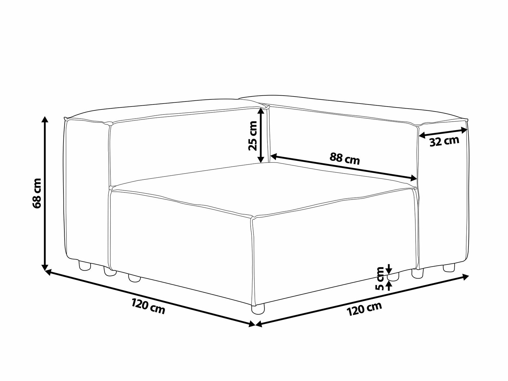 Modularni sedežni element Serophi 101 (Bež)