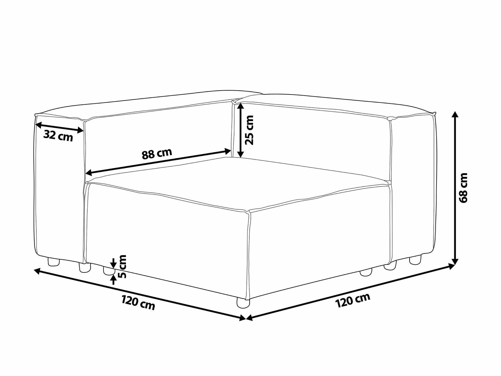 Modularni sedežni element Serophi 101 (Taupe)