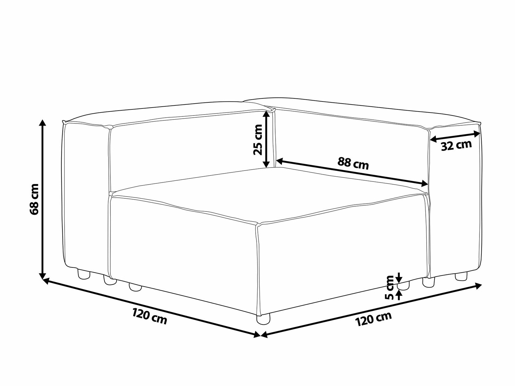 Modularni sedežni element Serophi 101 (Taupe)
