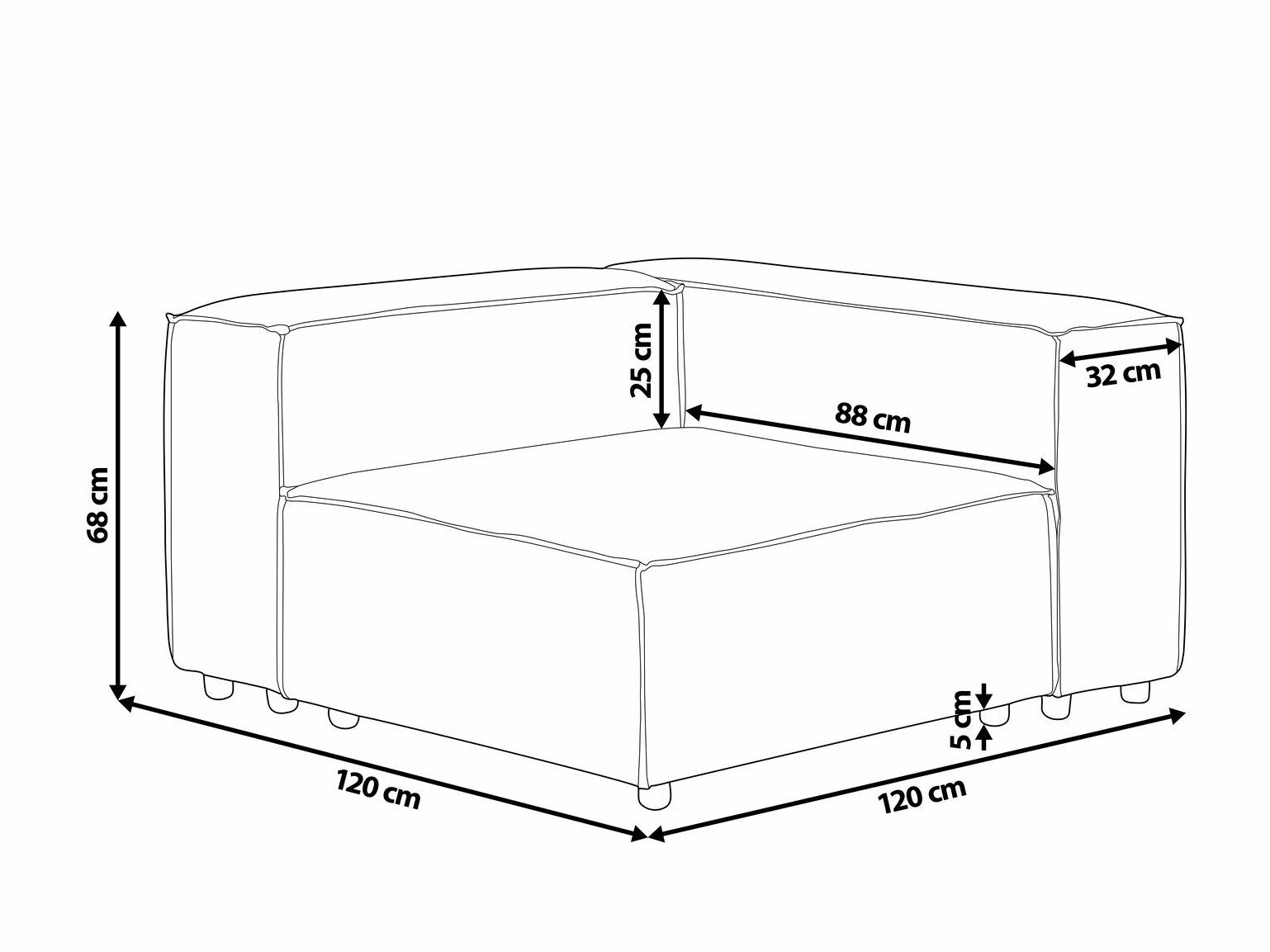 Modularni sedežni element Serophi 101 (Zelena)