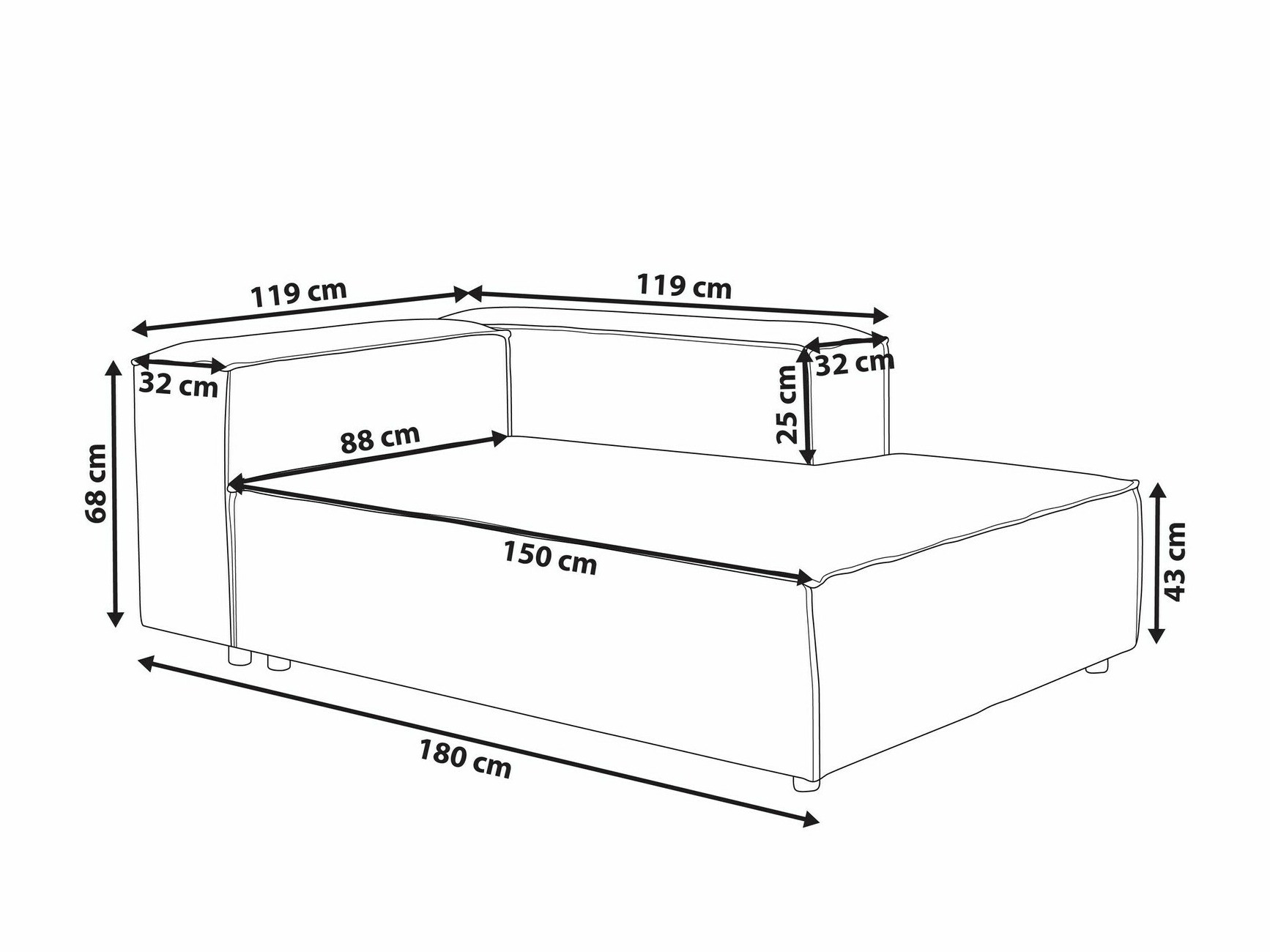 Modularni sedežni element Serophi 102 (Bež)