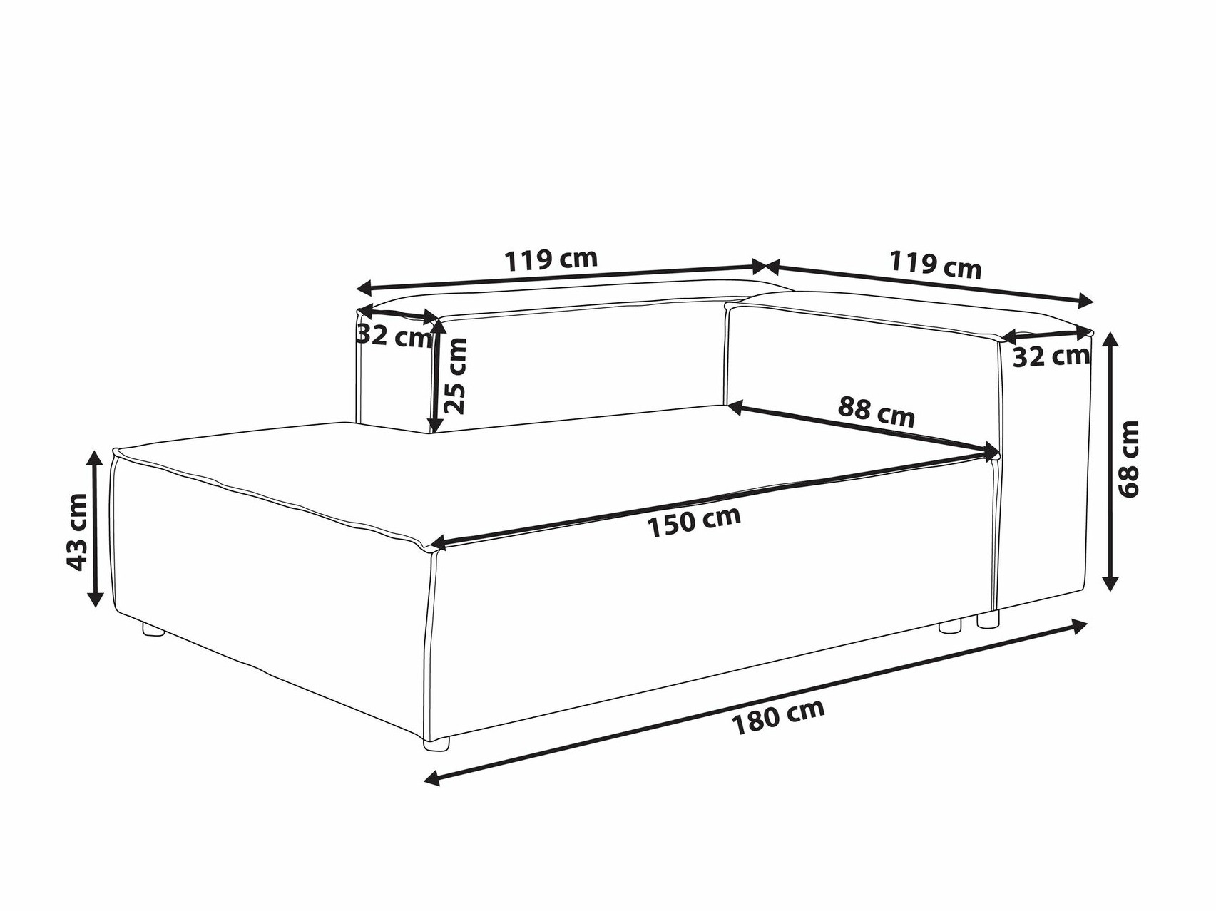 Modularni sedežni element Serophi 102 (Bež)