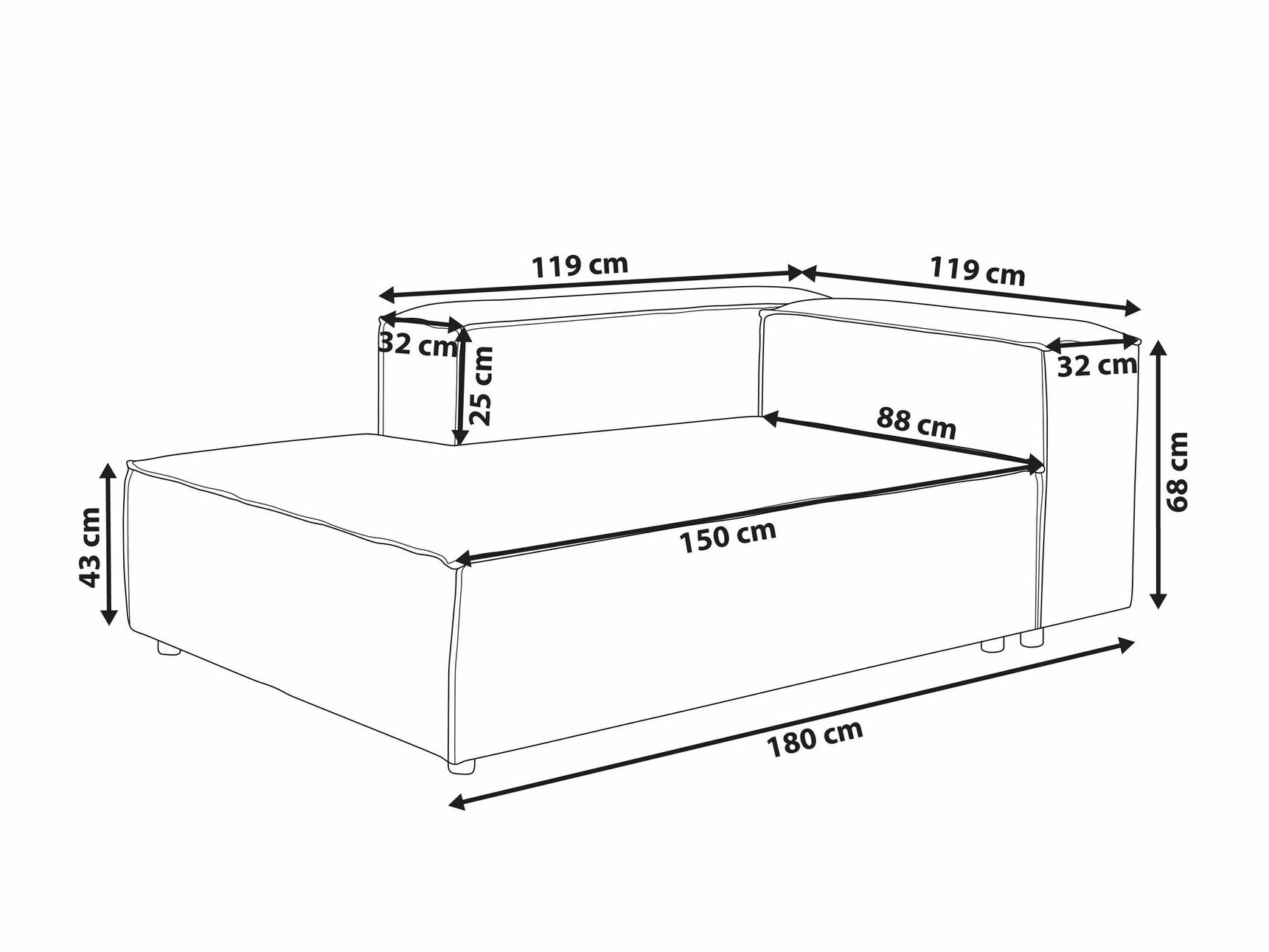 Modularni sedežni element Serophi 102 (Taupe)