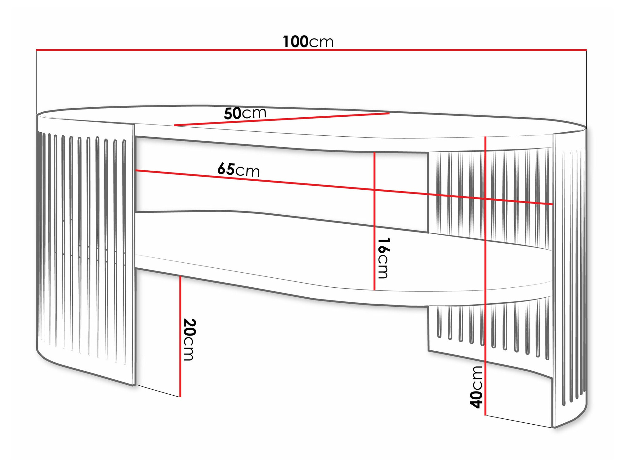 Klubska mizica Civer VII (Zlata + Bela)