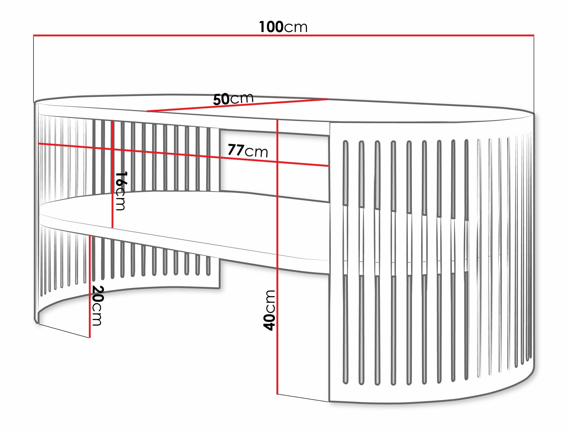 Klubska mizica Evanola 104 (Zlata + Bela)