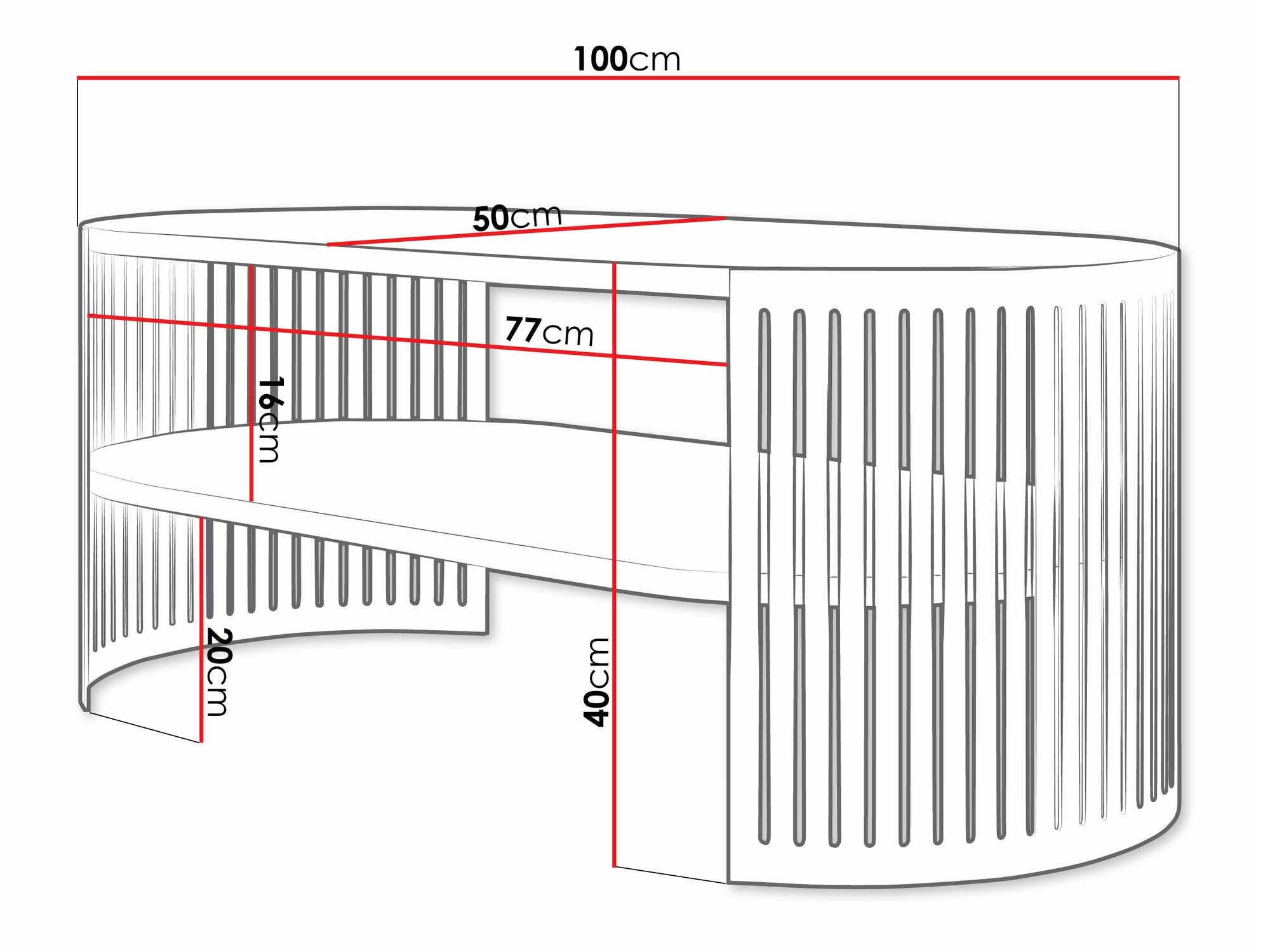 Klubska mizica Sordore 117 (Roza + Bela)