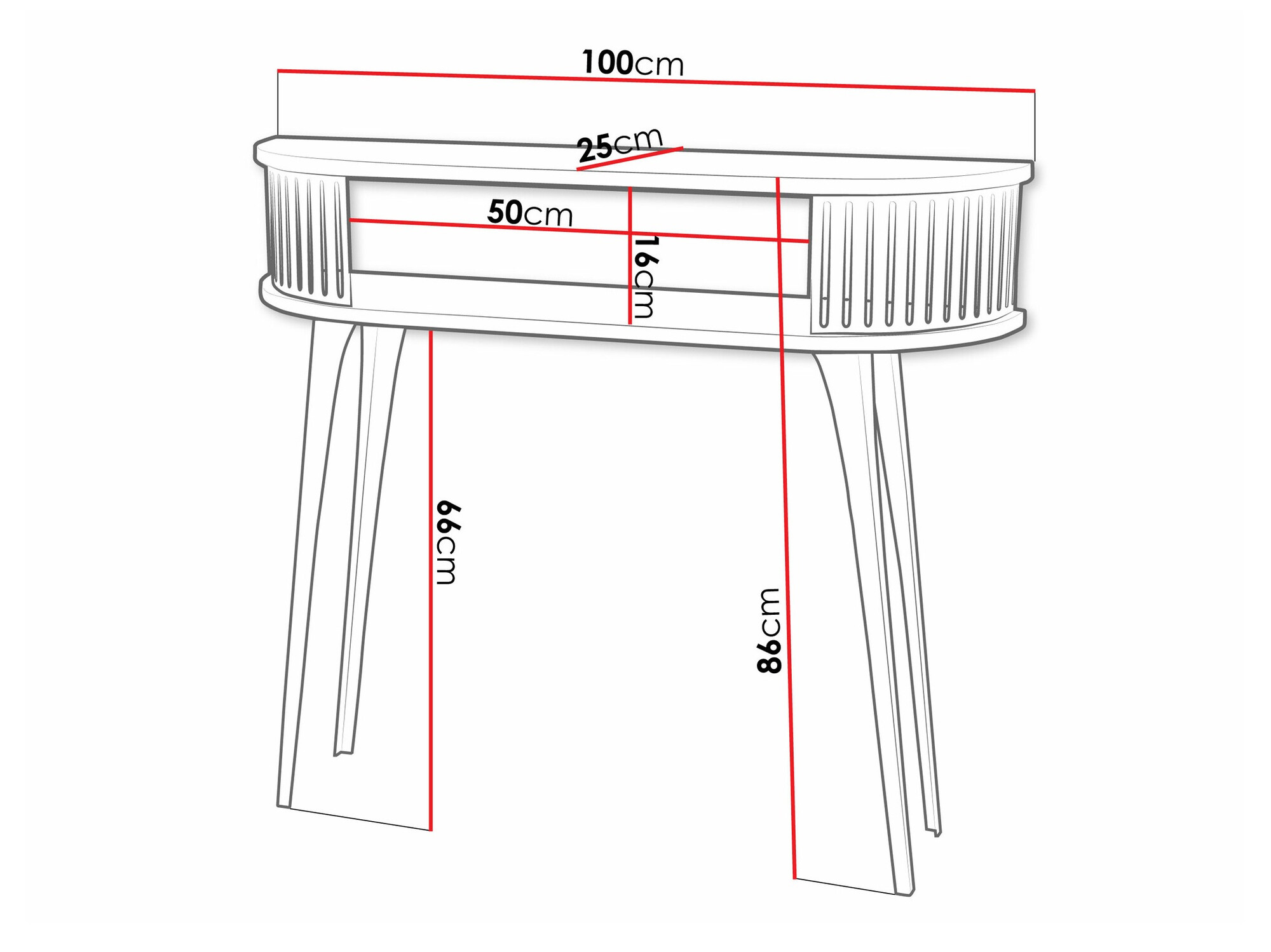Konzolna miza Vitum I (Zlata + Bela)