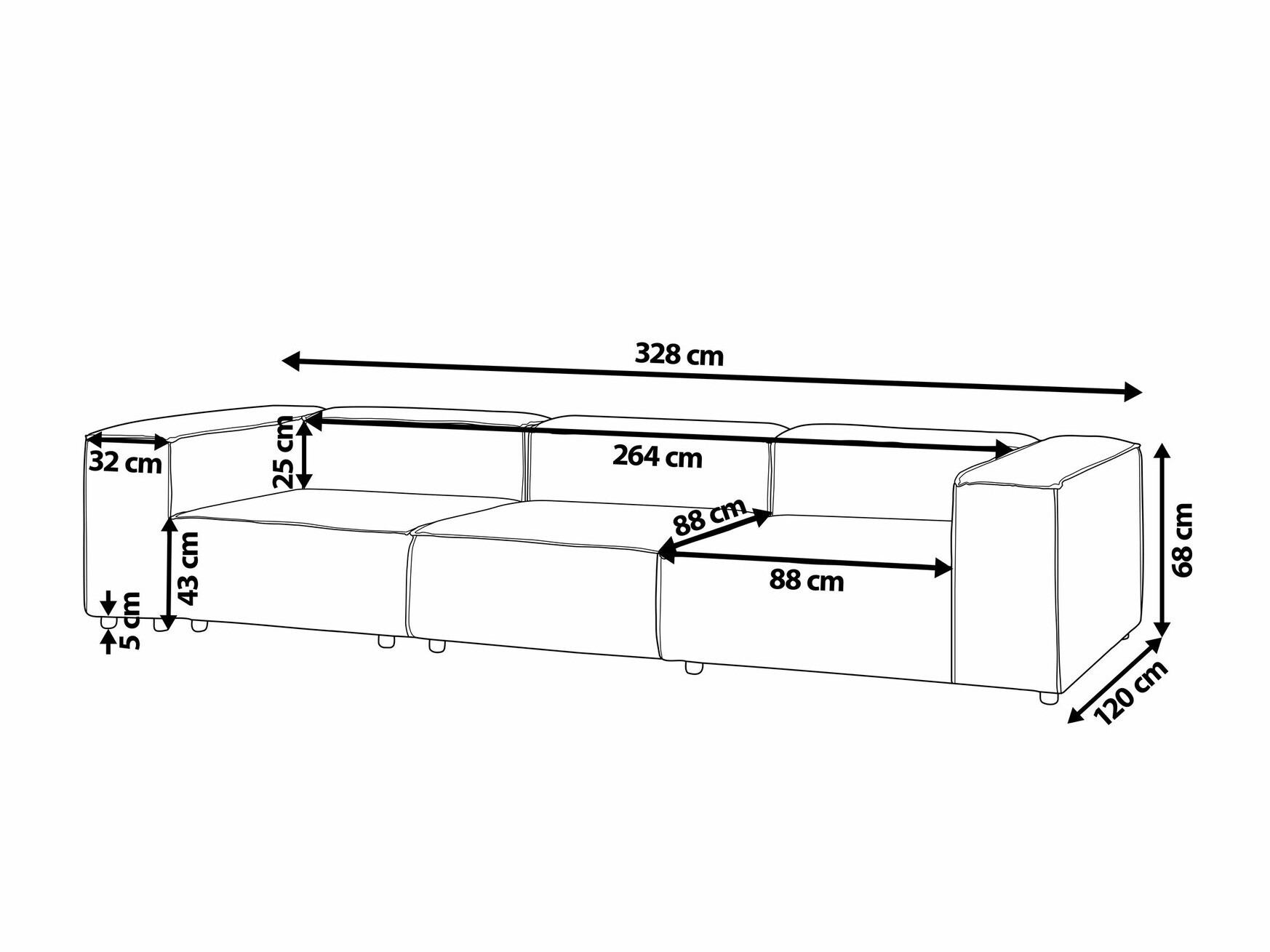 Modularni kavč Serophi 104 (Taupe)