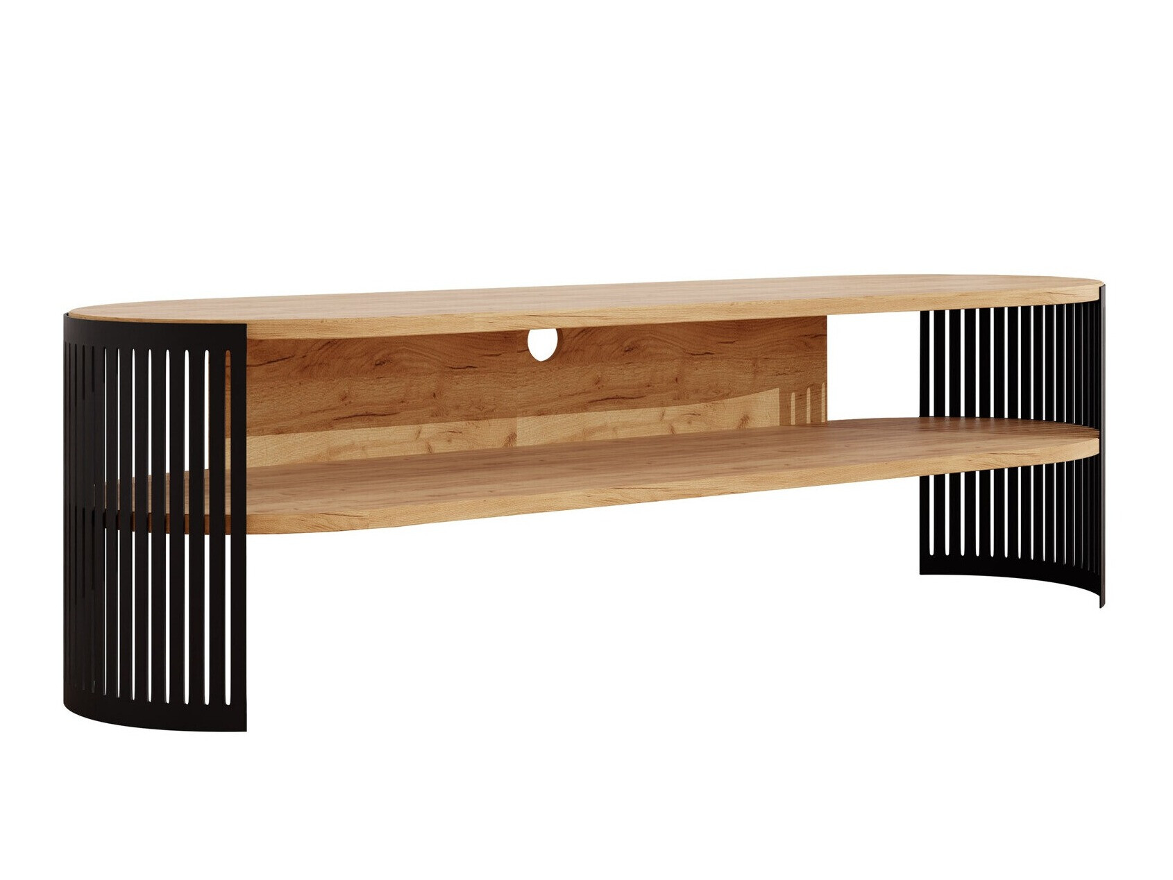 TV-omarica Civer (Črna + Craft zlati hrast)