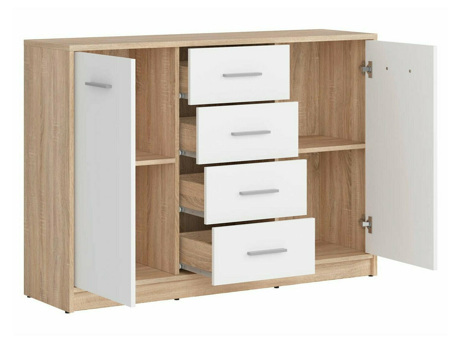 Komplet spalnic Novsore 149 (Sonoma hrast + Bela)