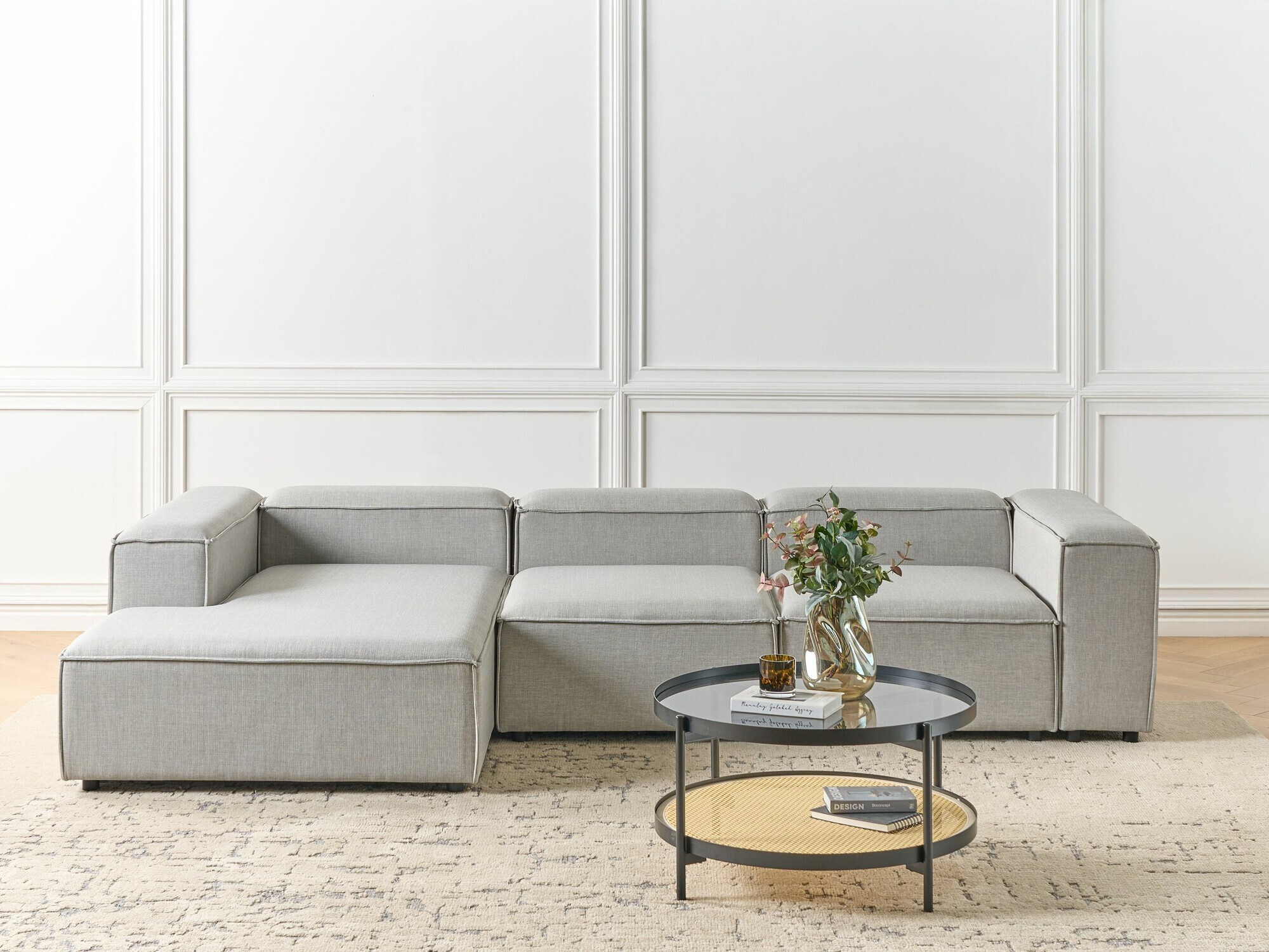 Modularna kotna sedežna garnitura Serophi 106 (Siva)