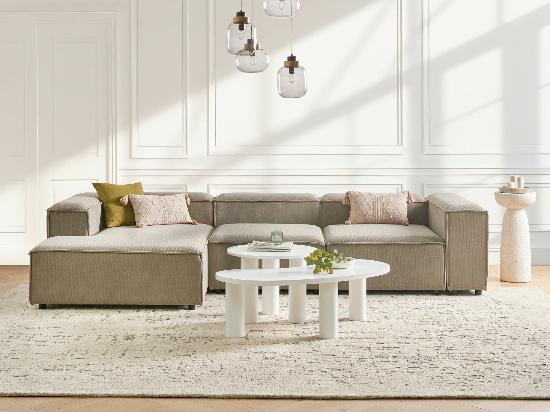 Modularna kotna sedežna garnitura Serophi 106 (Taupe)