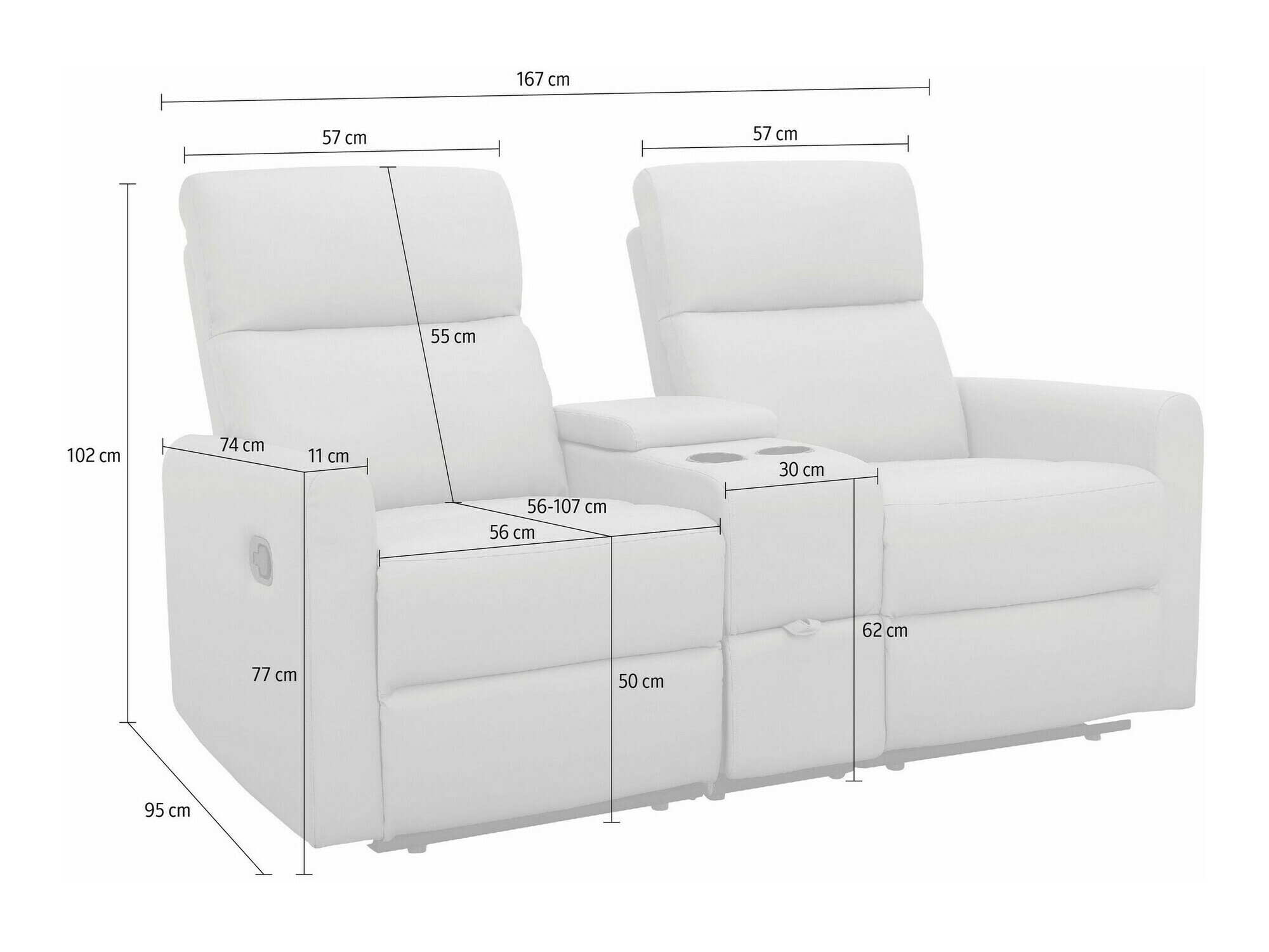 Kavč s počivalnikom Denton 1397 (Antracit)