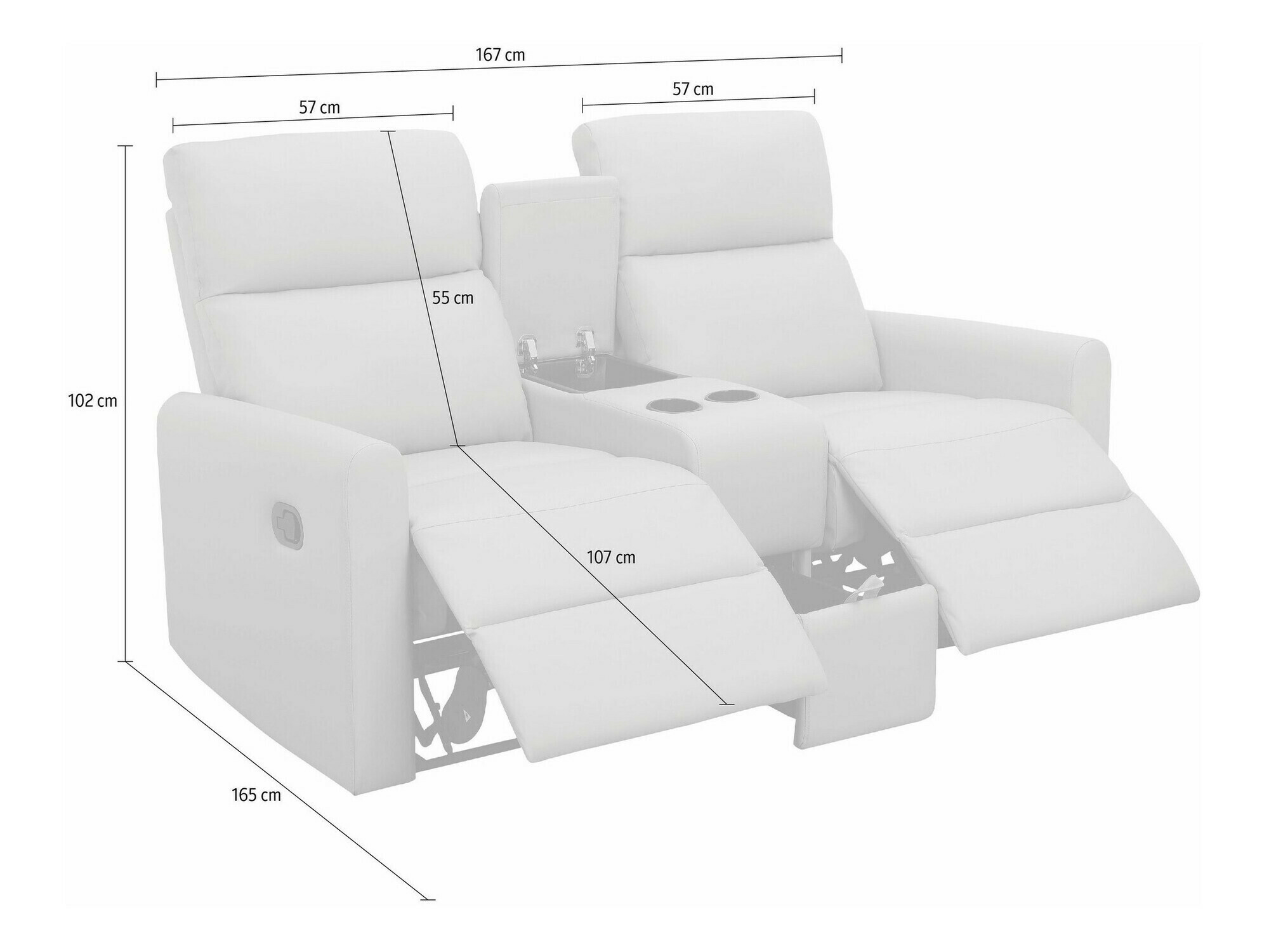 Kavč s počivalnikom Denton 1397 (Antracit)