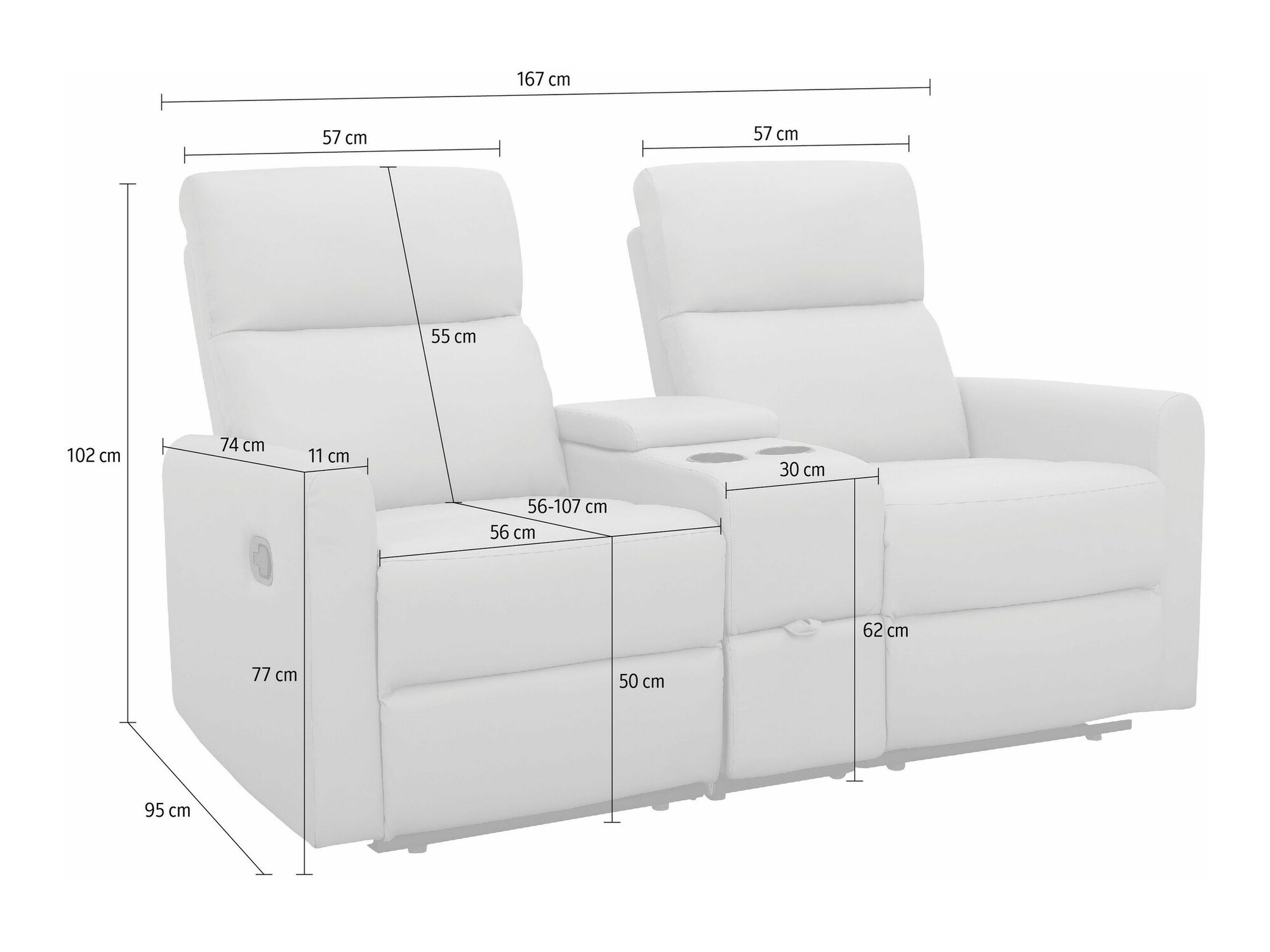 Kavč s počivalnikom Denton 1397 (Rjava)