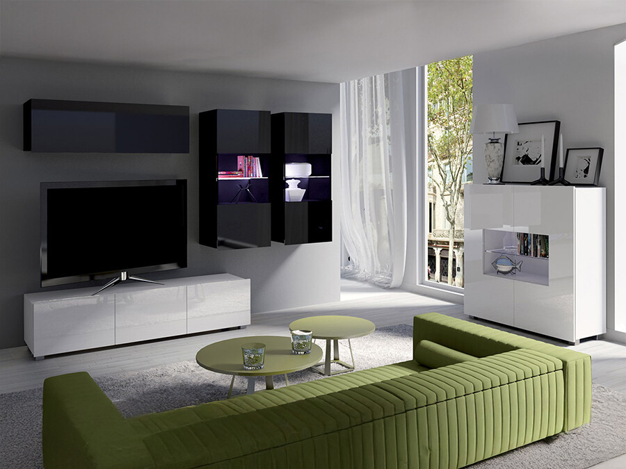 Dnevni prostor Tivdalu 115 (Bela + Sijaj bela + Črna + Sijaj črna)