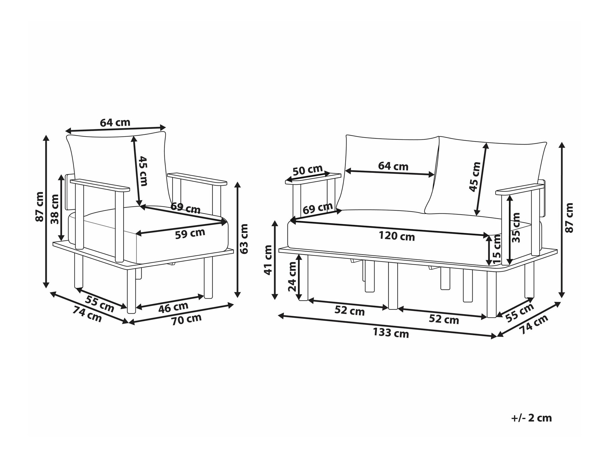 Komplet oblazinjenega pohištva Berwyn 2418 (Zelena)