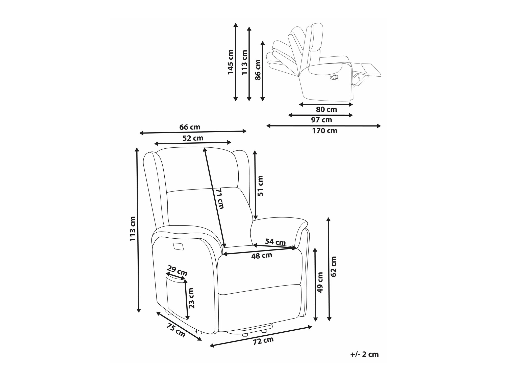 Fotelj s počivalnikom Berwyn 2420 (Taupe)