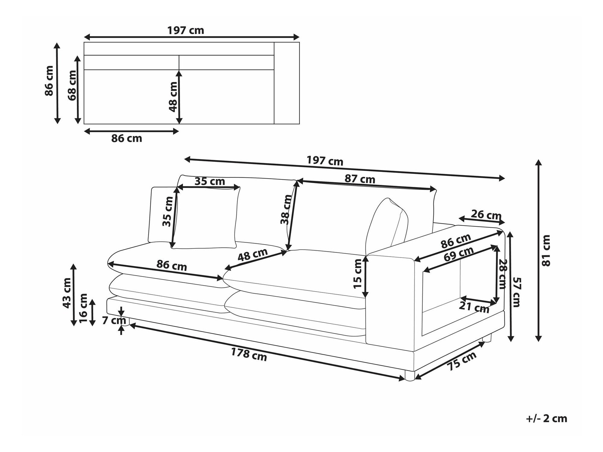 Kavč Berwyn 2430 (Siva)
