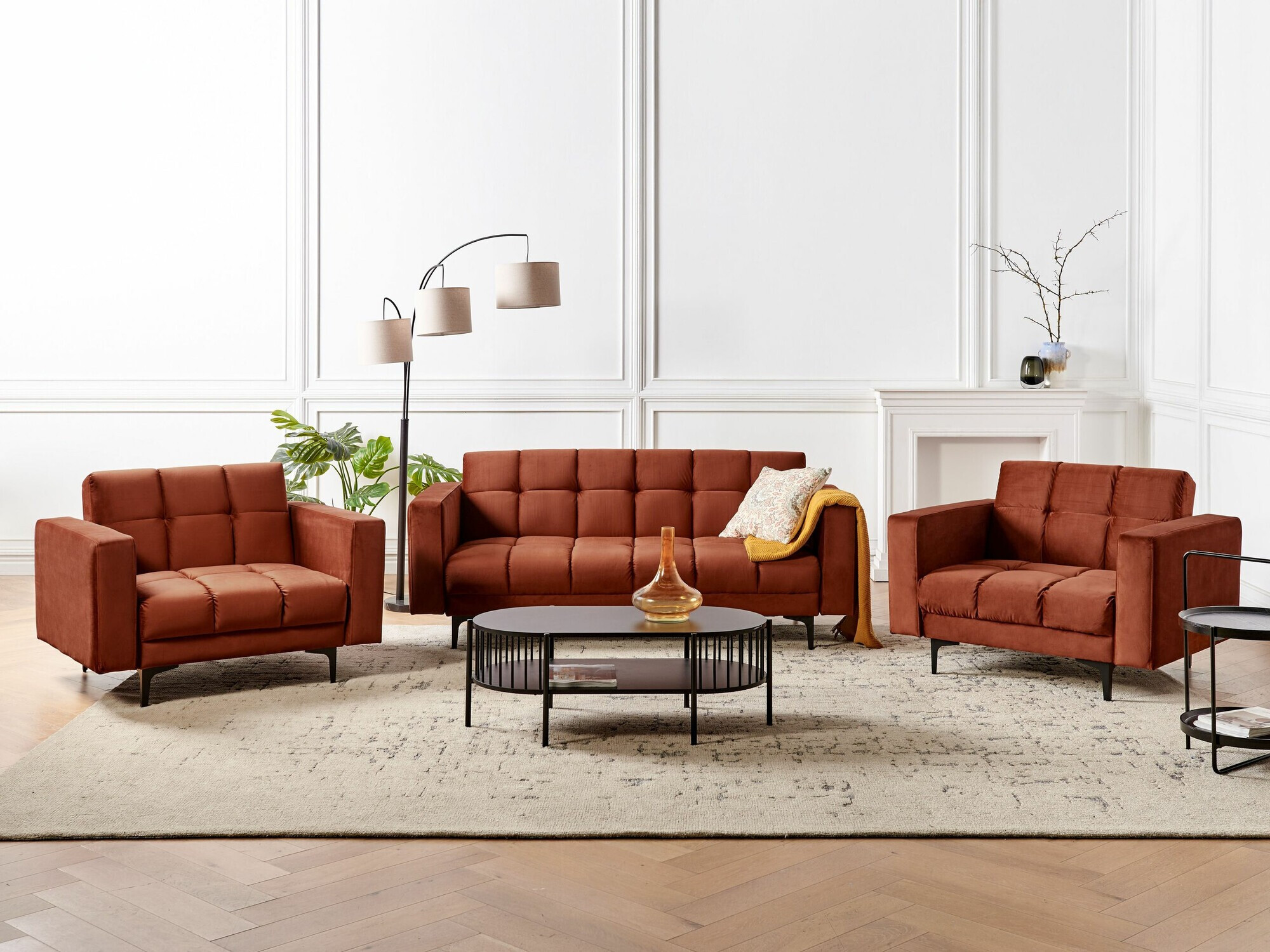 Komplet oblazinjenega pohištva Mormiru 107 (Rdeča)