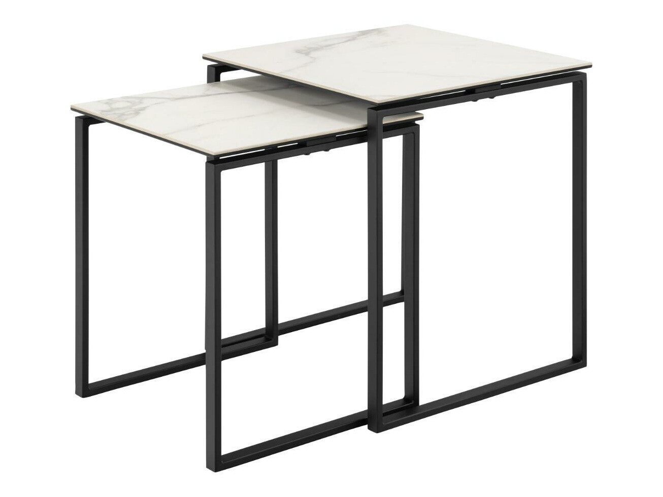 Komplet stranskih mizic Norsica 873 (Beli marmor)