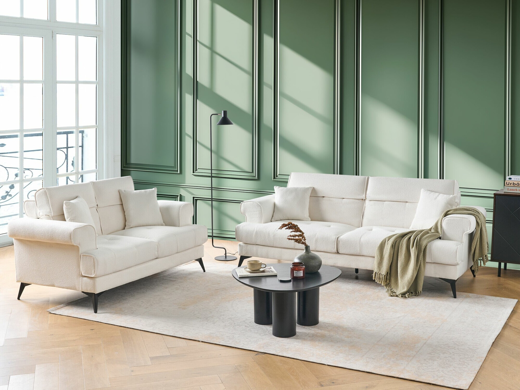 Komplet oblazinjenega pohištva Berwyn 2436 (Bela)