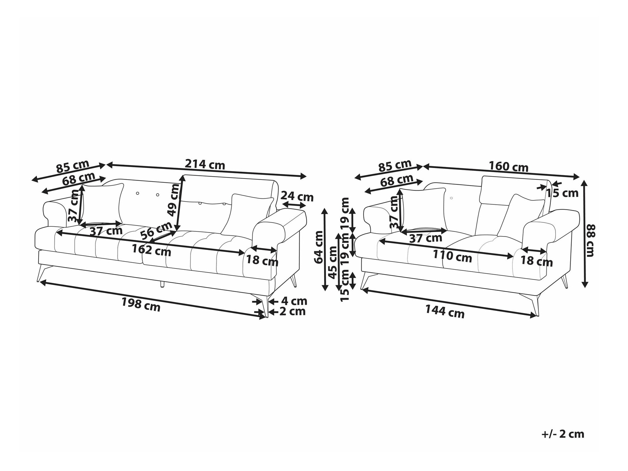Komplet oblazinjenega pohištva Berwyn 2436 (Bela)