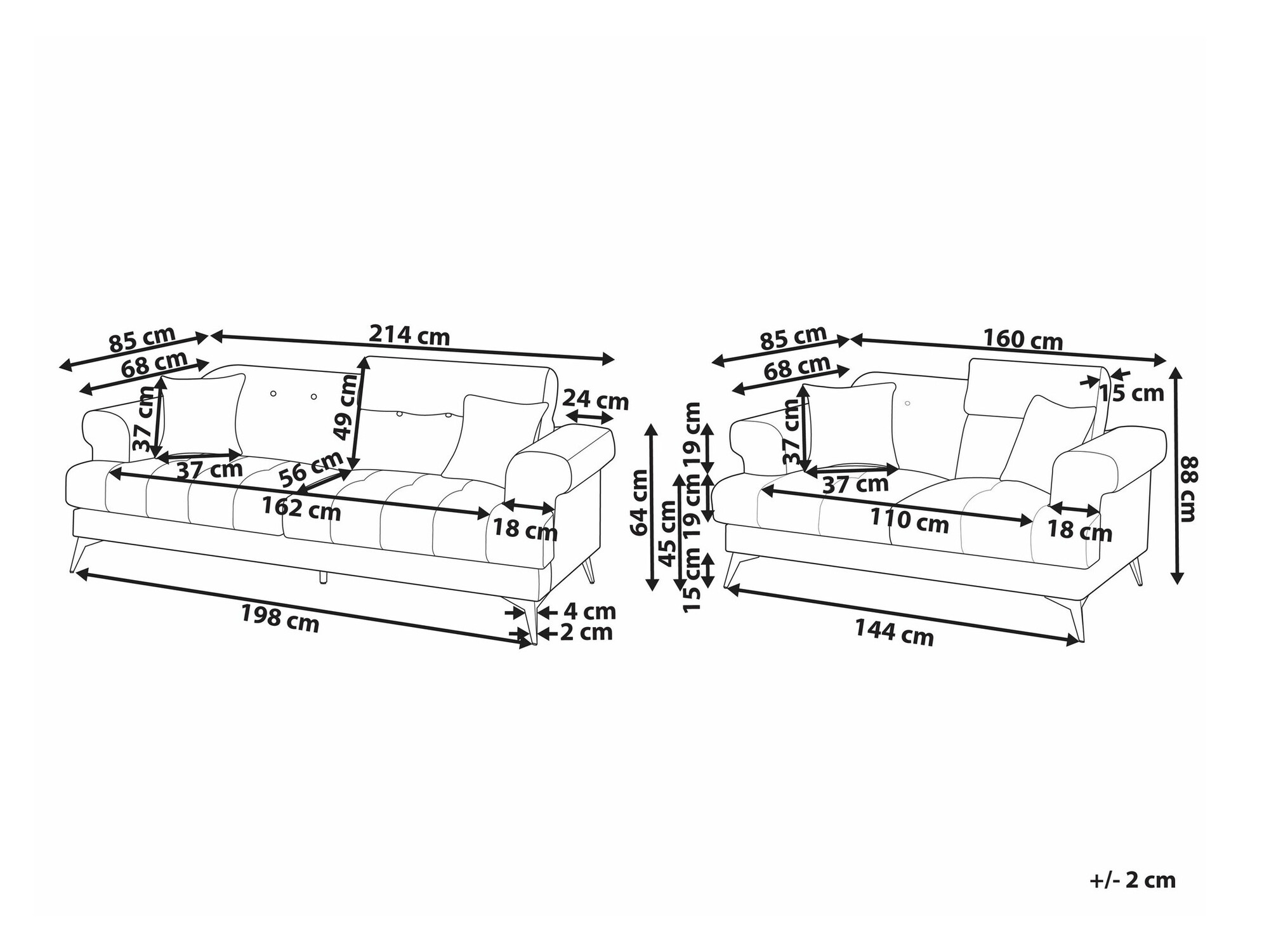Komplet oblazinjenega pohištva Berwyn 2436 (Svetlo rjava)
