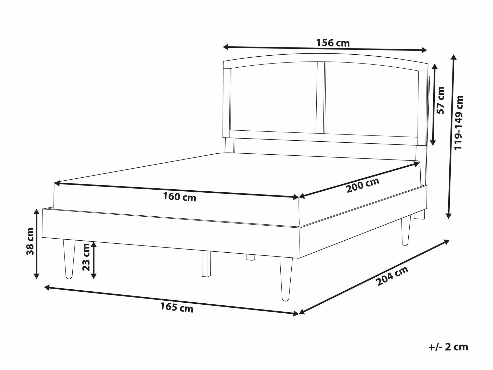 Postelja Berwyn 1990 (Črna)