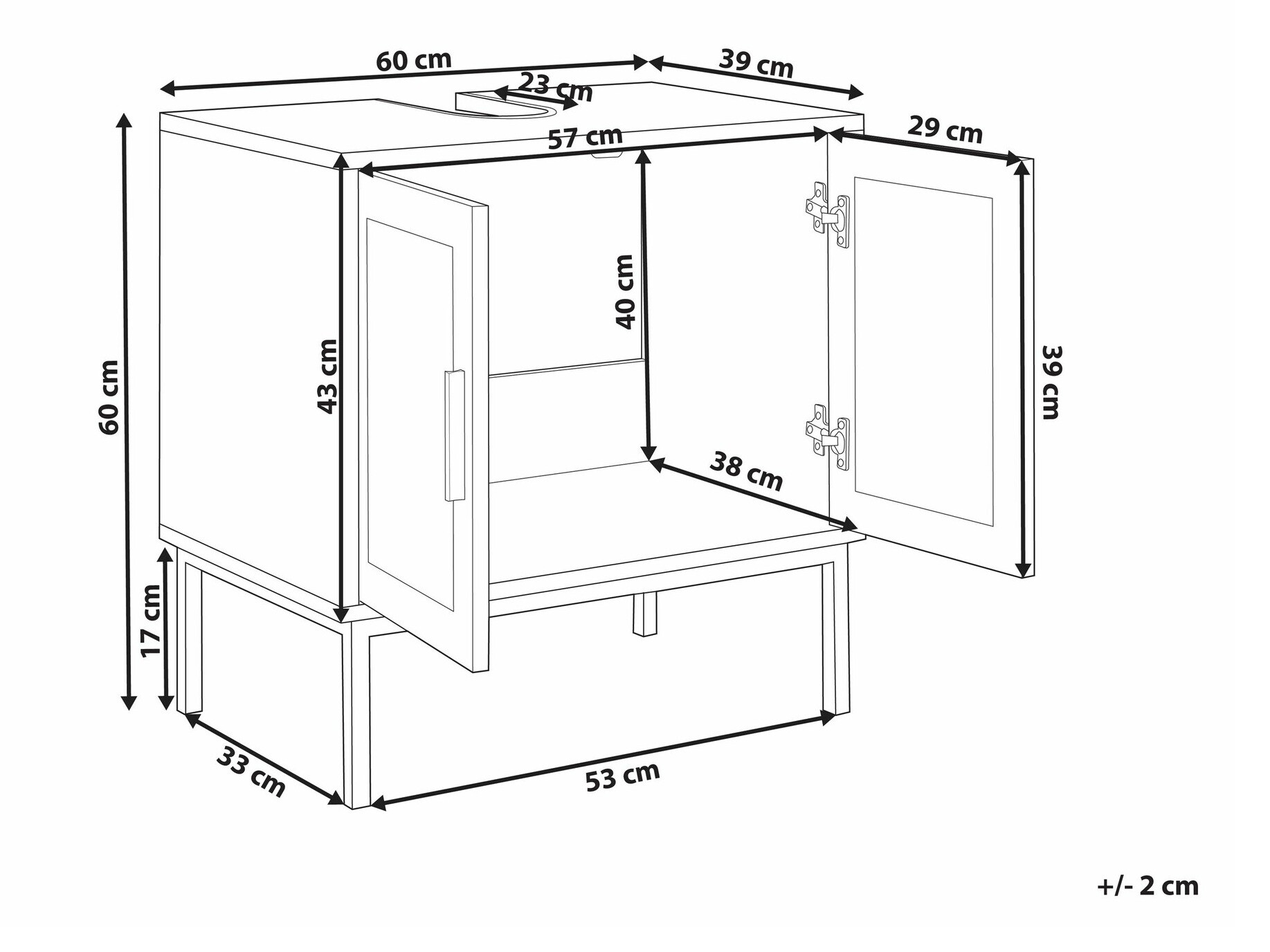 Prostostoječa kopalniška omarica za umivalnik Meldoru 105