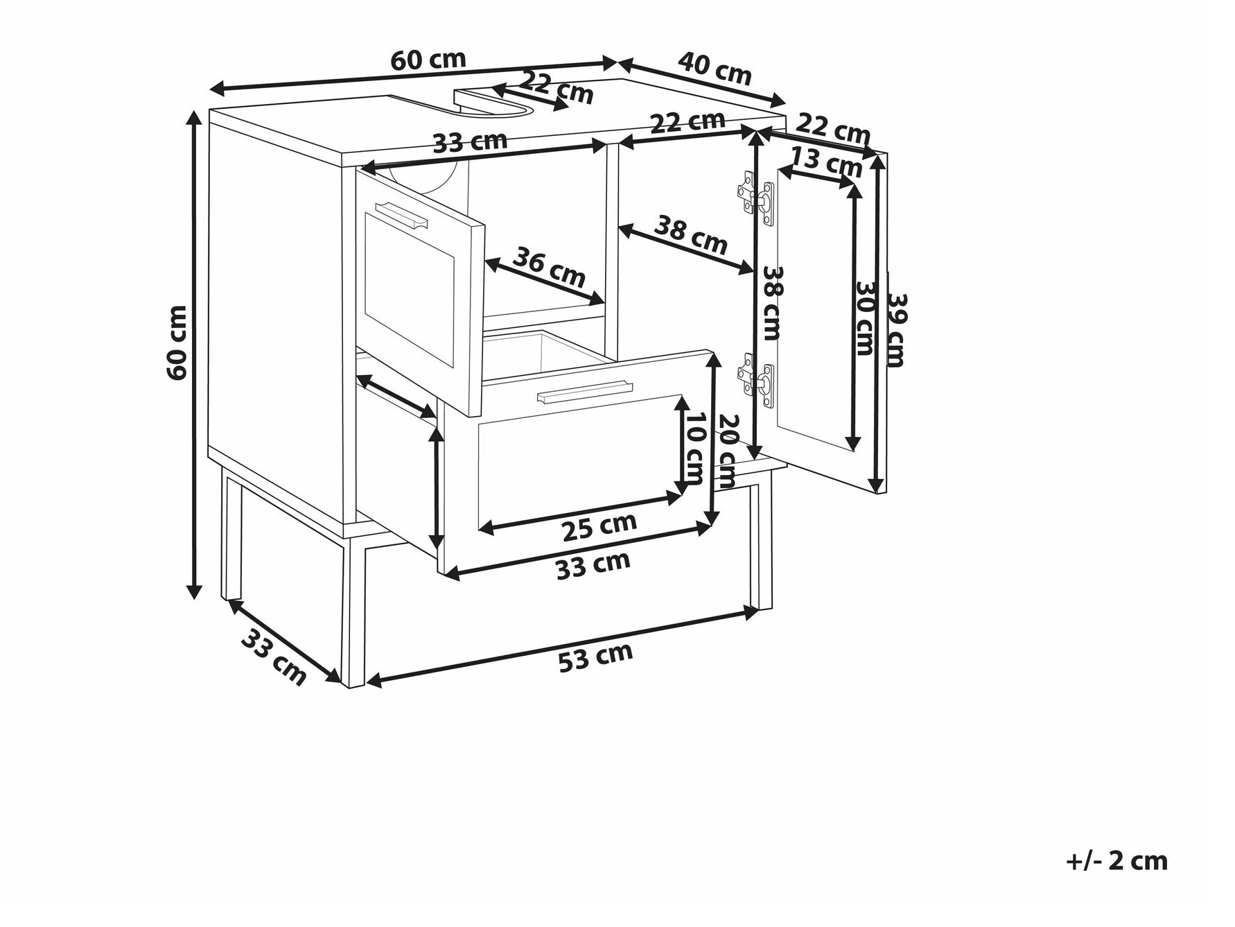 Viseča kopalniška omarica za umivalnik Meldoru 101
