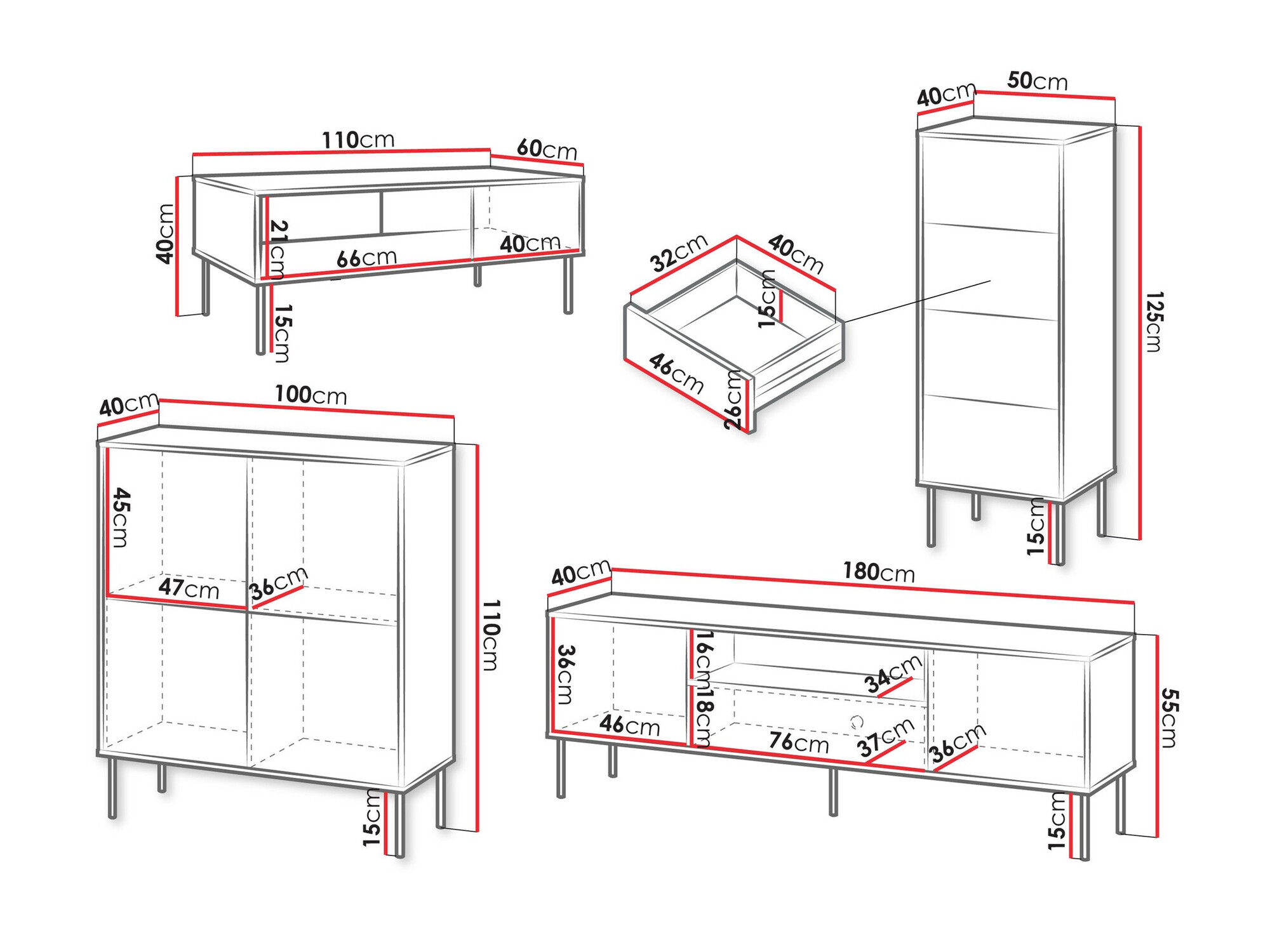 Komplet za dnevno sobo Tolete 108 (Bež)