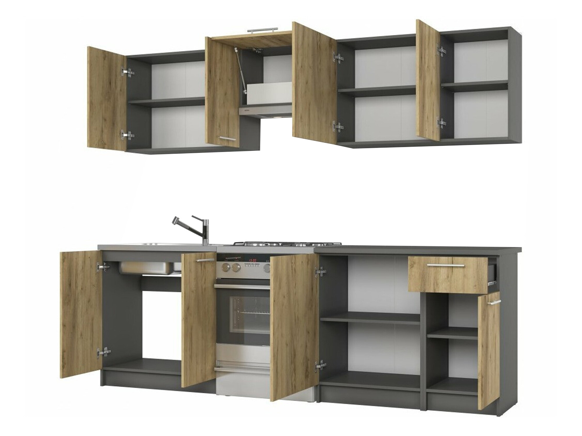 Kuhinjski blok Houston 856 (Wotan hrast + Antracit)