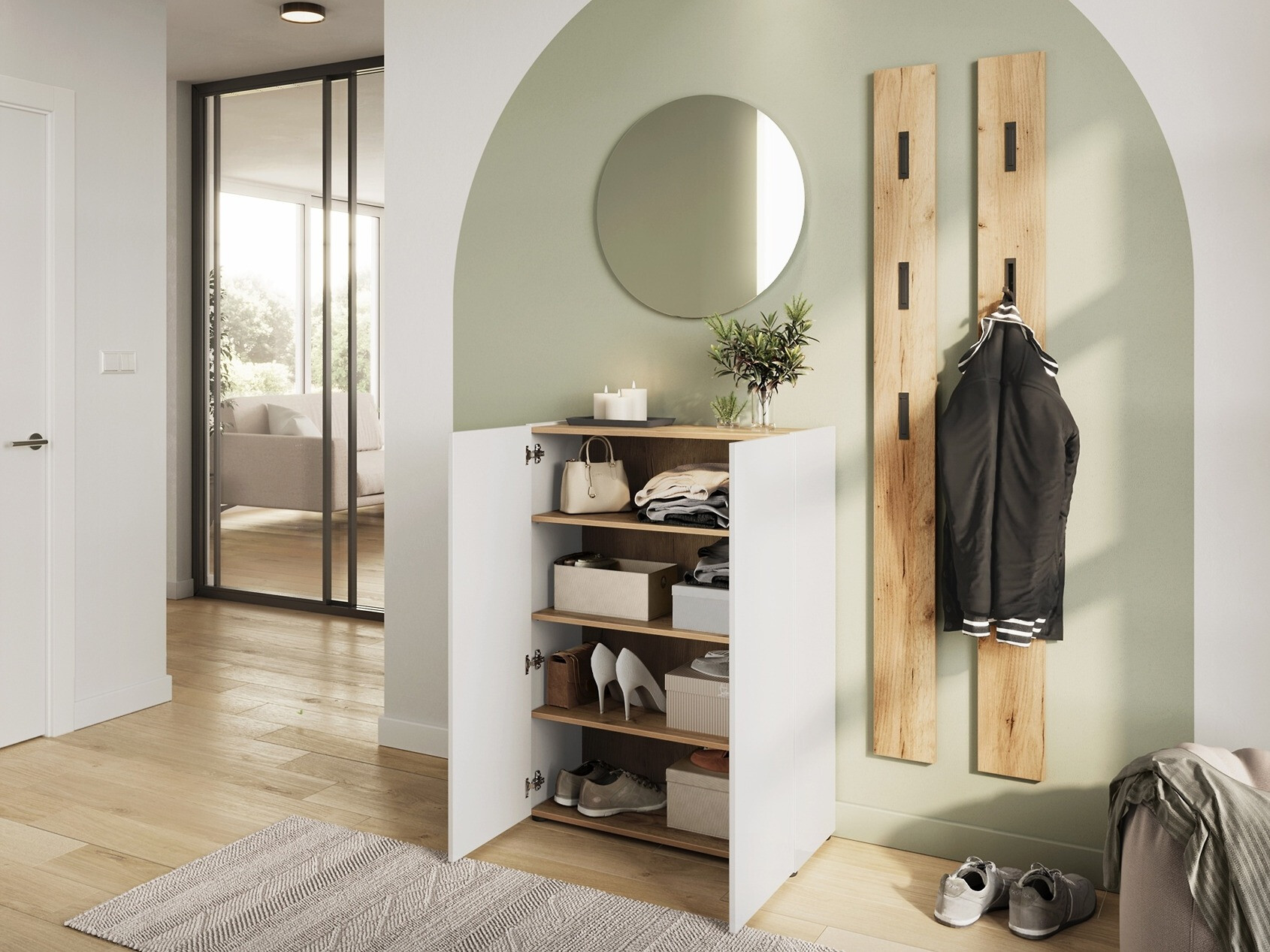 Komplet za predsobo Lircamu 101 (Bela)