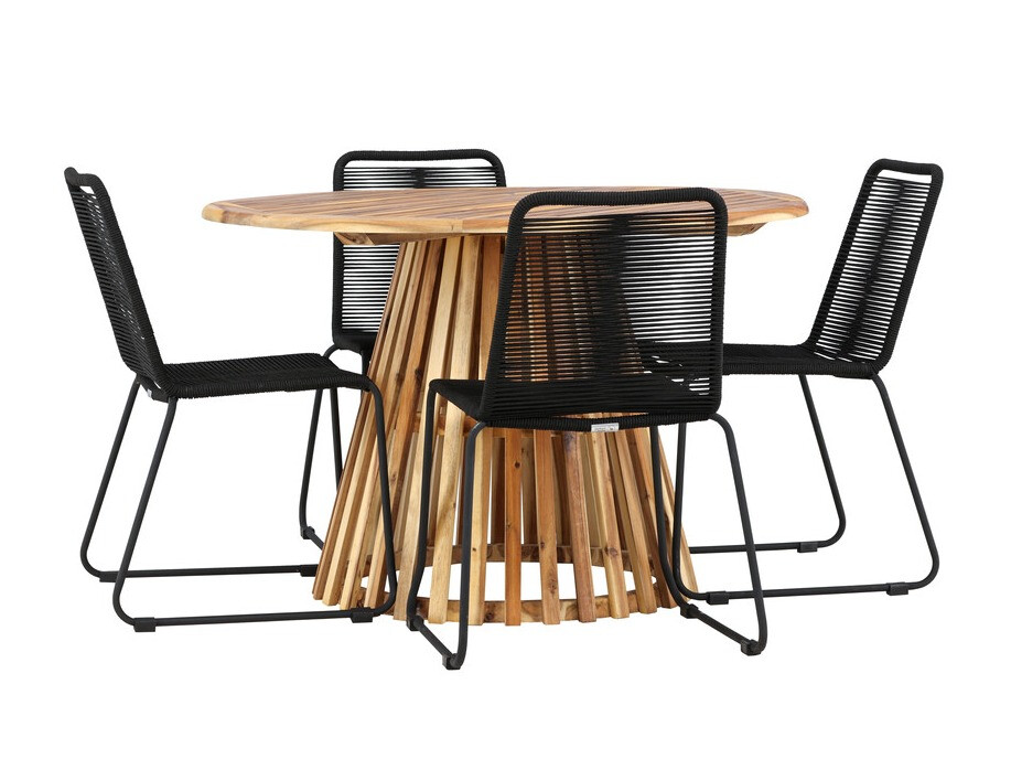 Komplet mize in stolov Dallas 4630 (Črna)