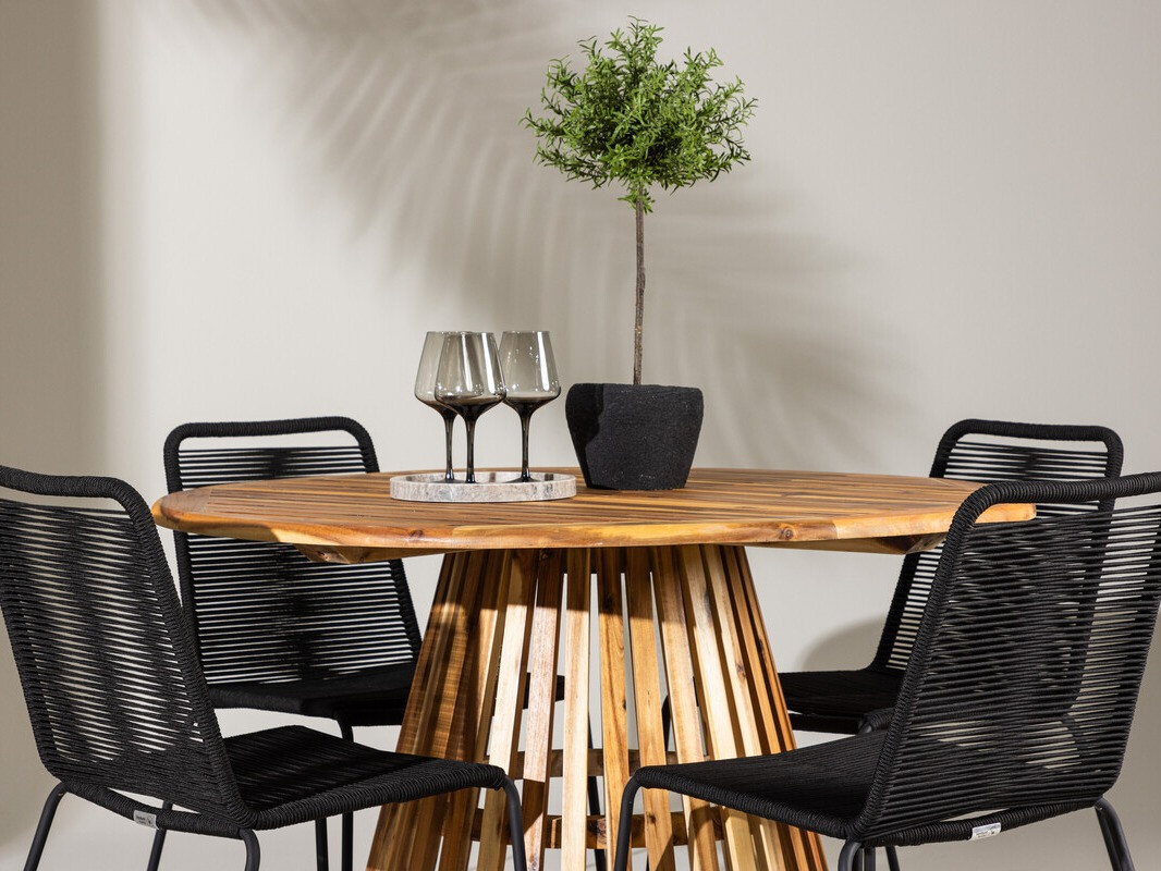 Komplet mize in stolov Dallas 4630 (Črna)