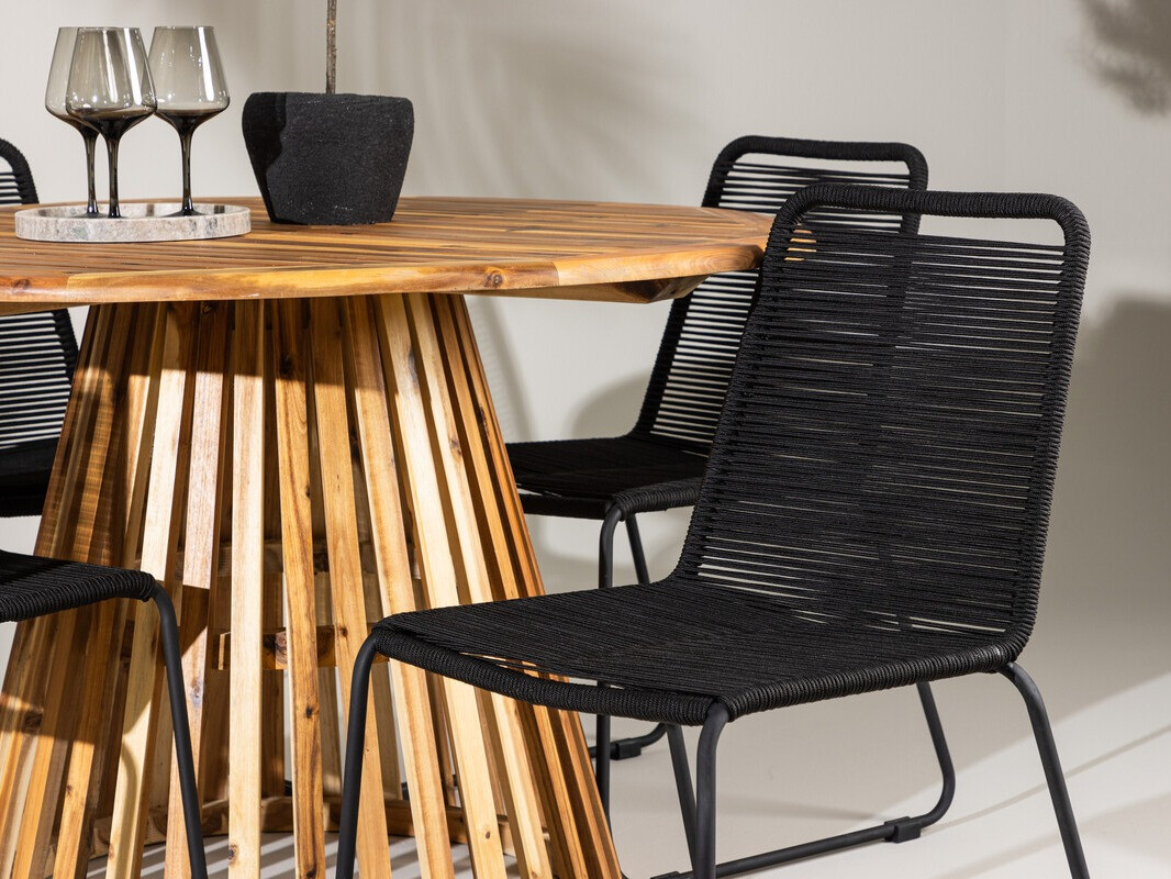 Komplet mize in stolov Dallas 4630 (Črna)