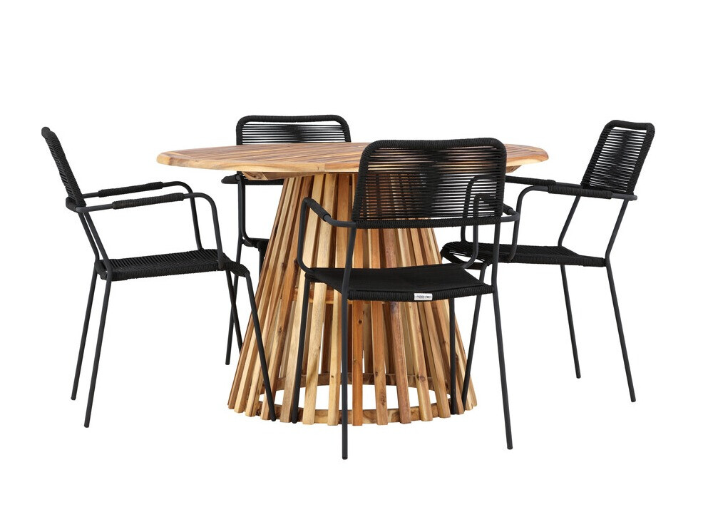 Komplet mize in stolov Dallas 4631 (Črna)