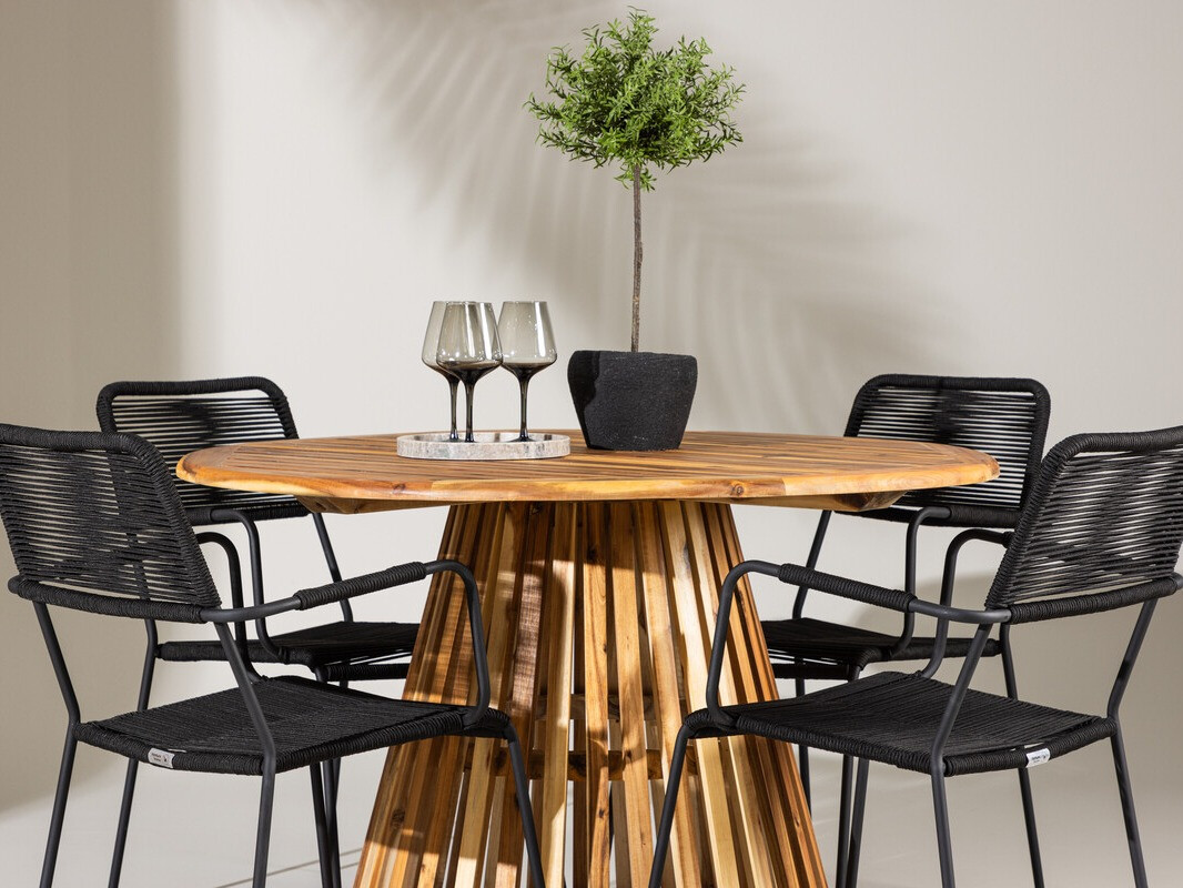 Komplet mize in stolov Dallas 4631 (Črna)