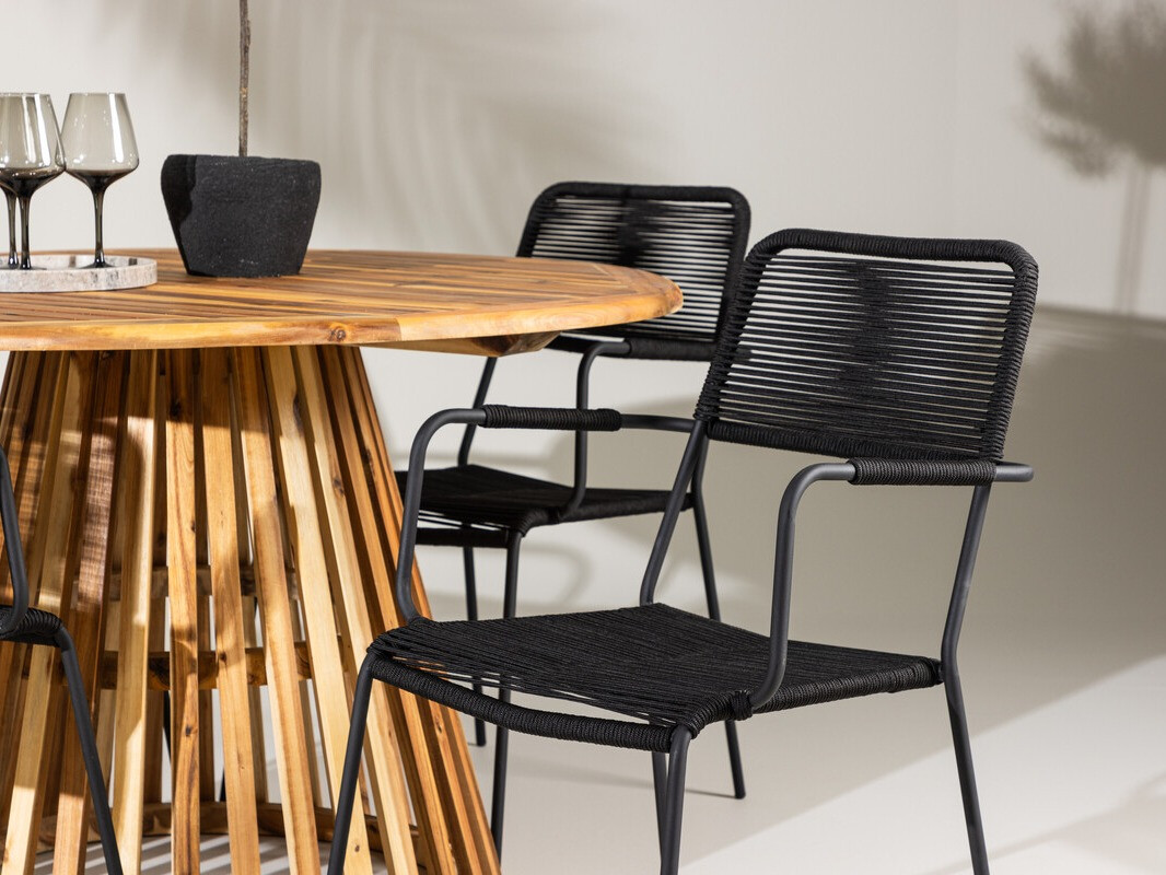 Komplet mize in stolov Dallas 4631 (Črna)