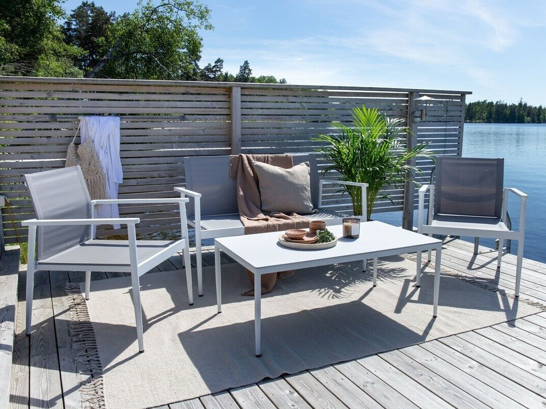 Komplet vrtnega pohištva Dallas 4632 (Bela + Siva)