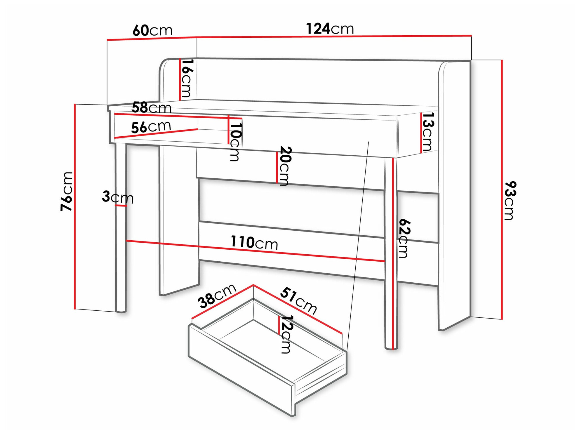 Pisalna miza Domcali 110